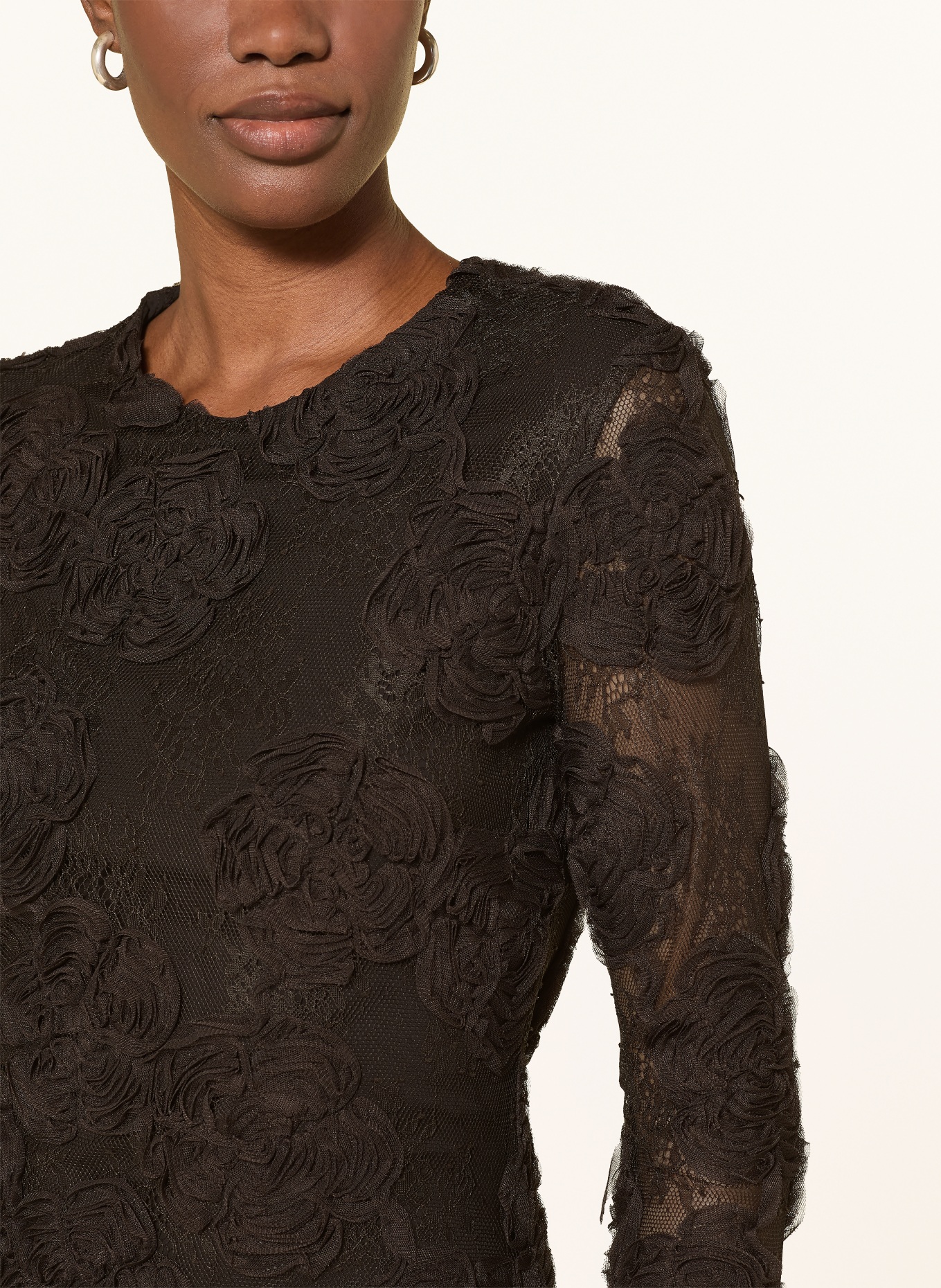 ROTATE Cocktail dress with flounces: DARK BROWN