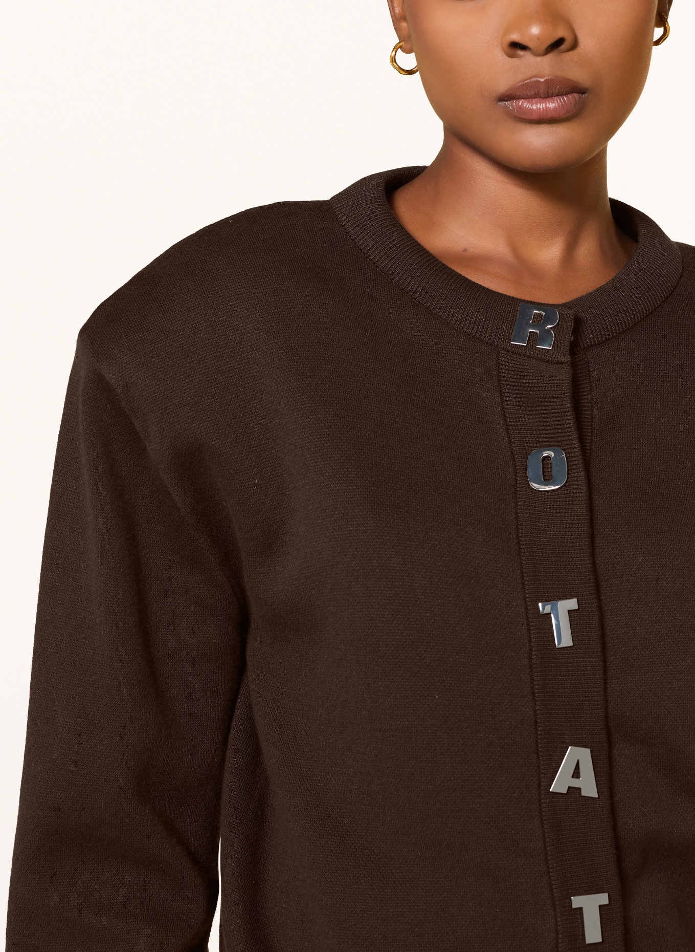 ROTATE Strickjacke: DUNKELBRAUN