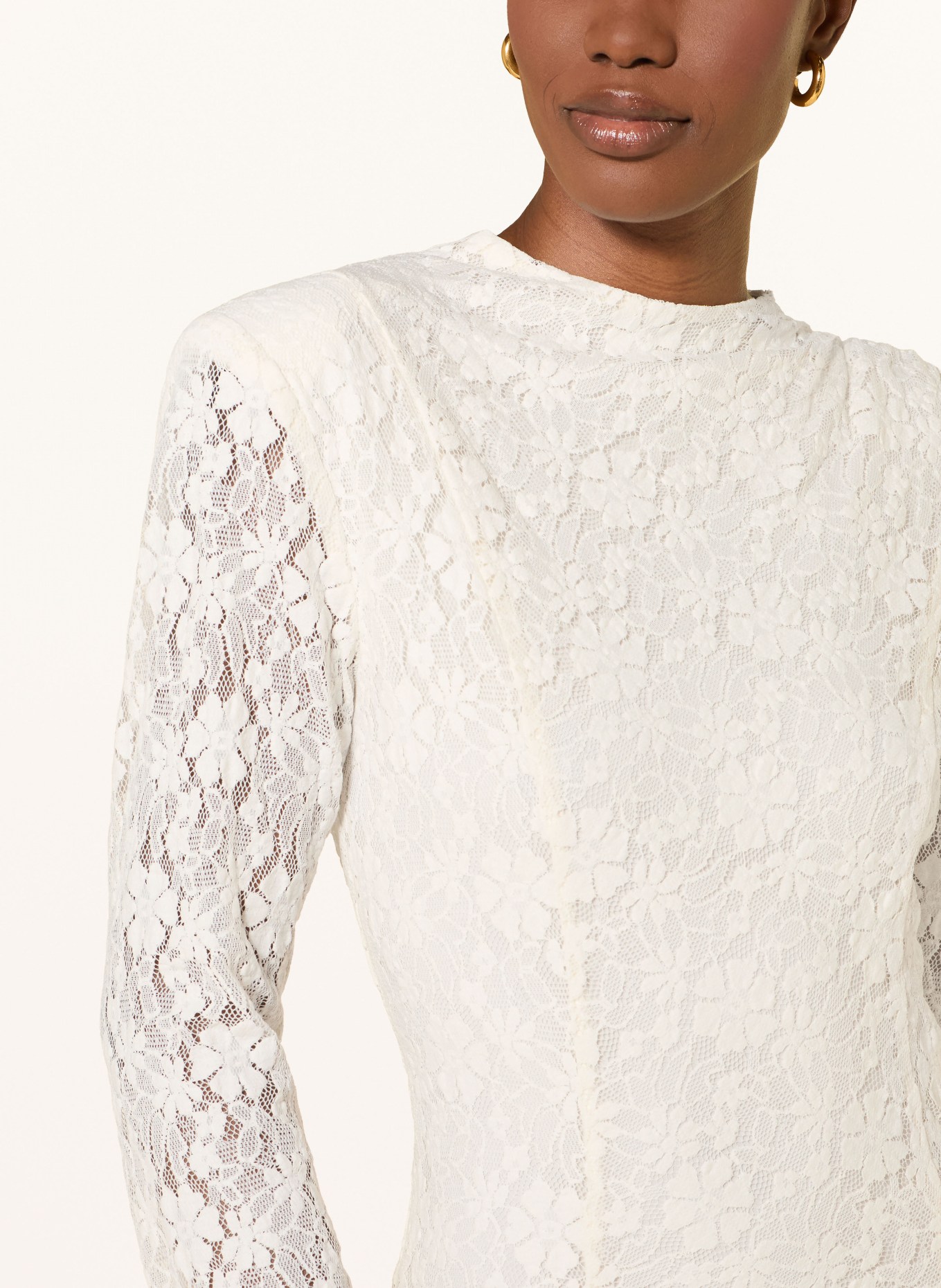 ROTATE Lace dress: CREAM