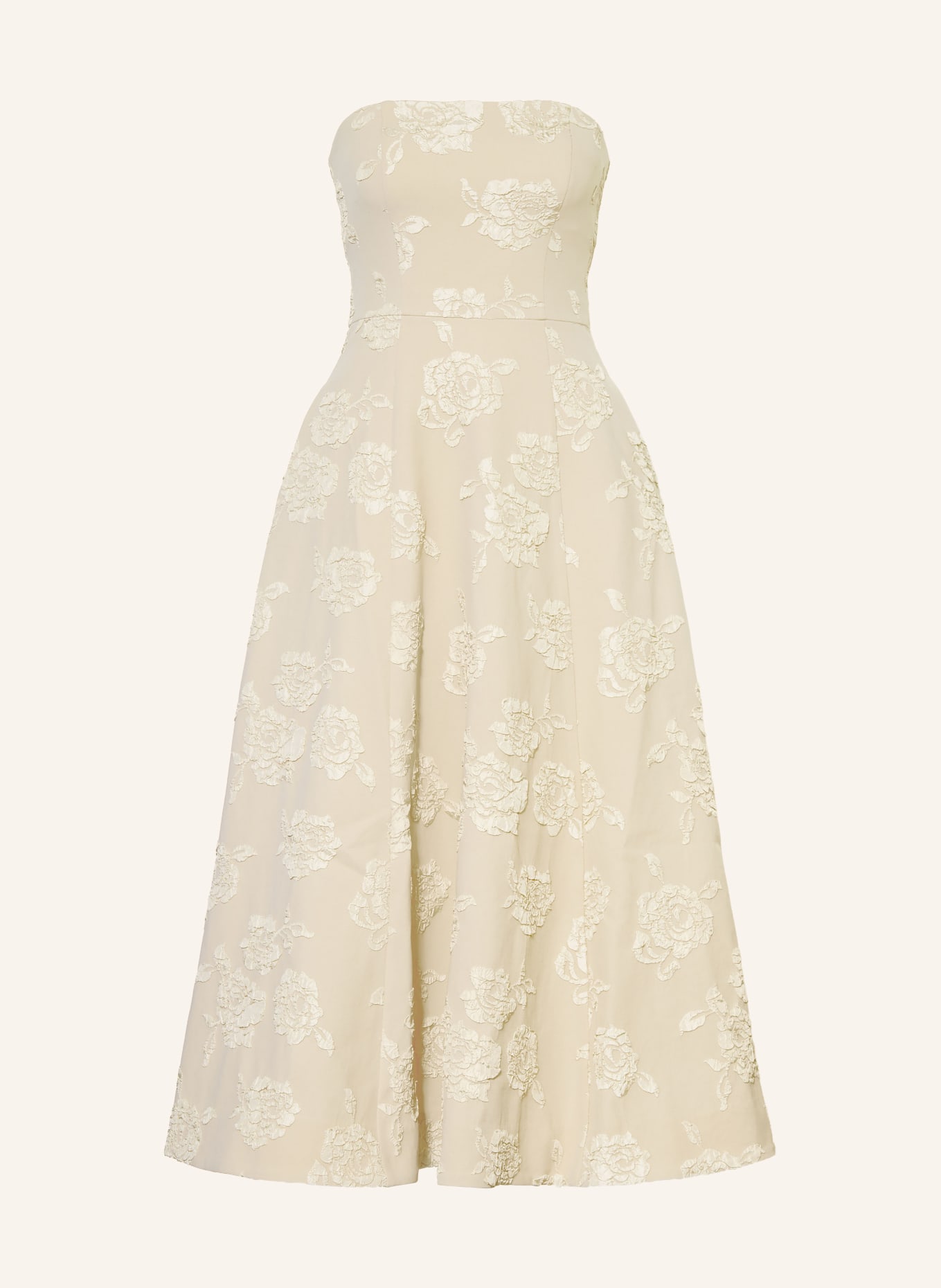 ROTATE Off-Shoulder-Kleid aus Jacquard: ECRU