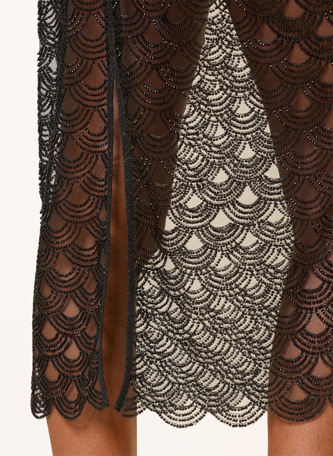 ROTATE Skirt with decorative beads: BLACK