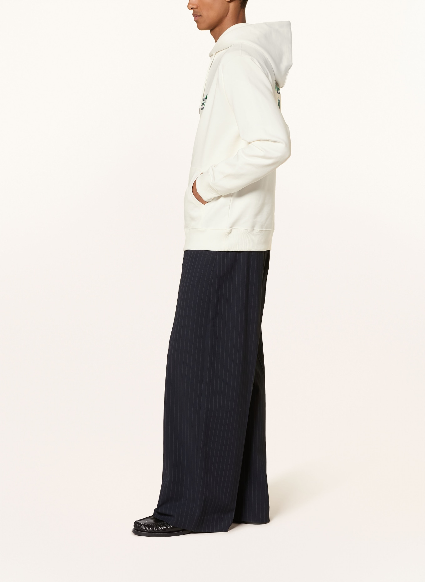 DRÔLE DE MONSIEUR Sweat à capuche: BLANC / VERT / BLEU FONCÉ
