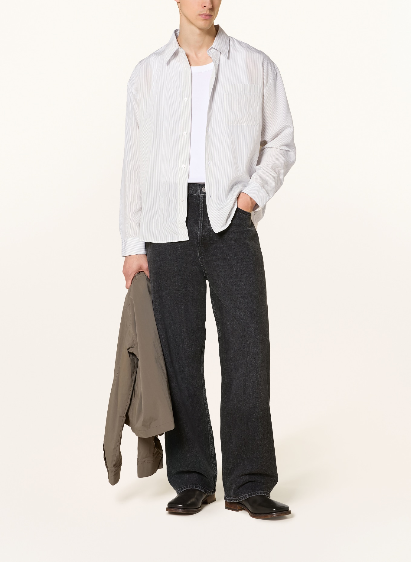 FRAME Hemd Comfort Fit: WEISS / SCHWARZ