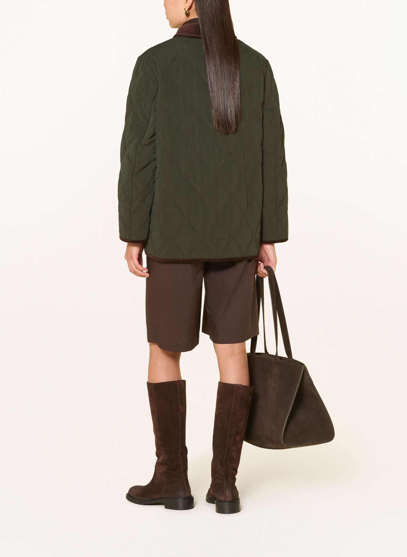 Gant Steppjacke mit Cord: OLIV / BRAUN