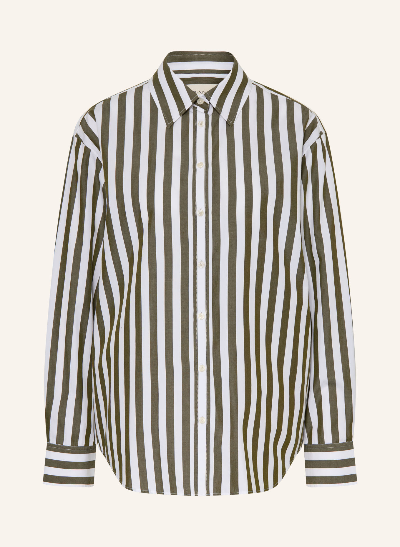 GANT Skjortebluse: GRØN / HVID