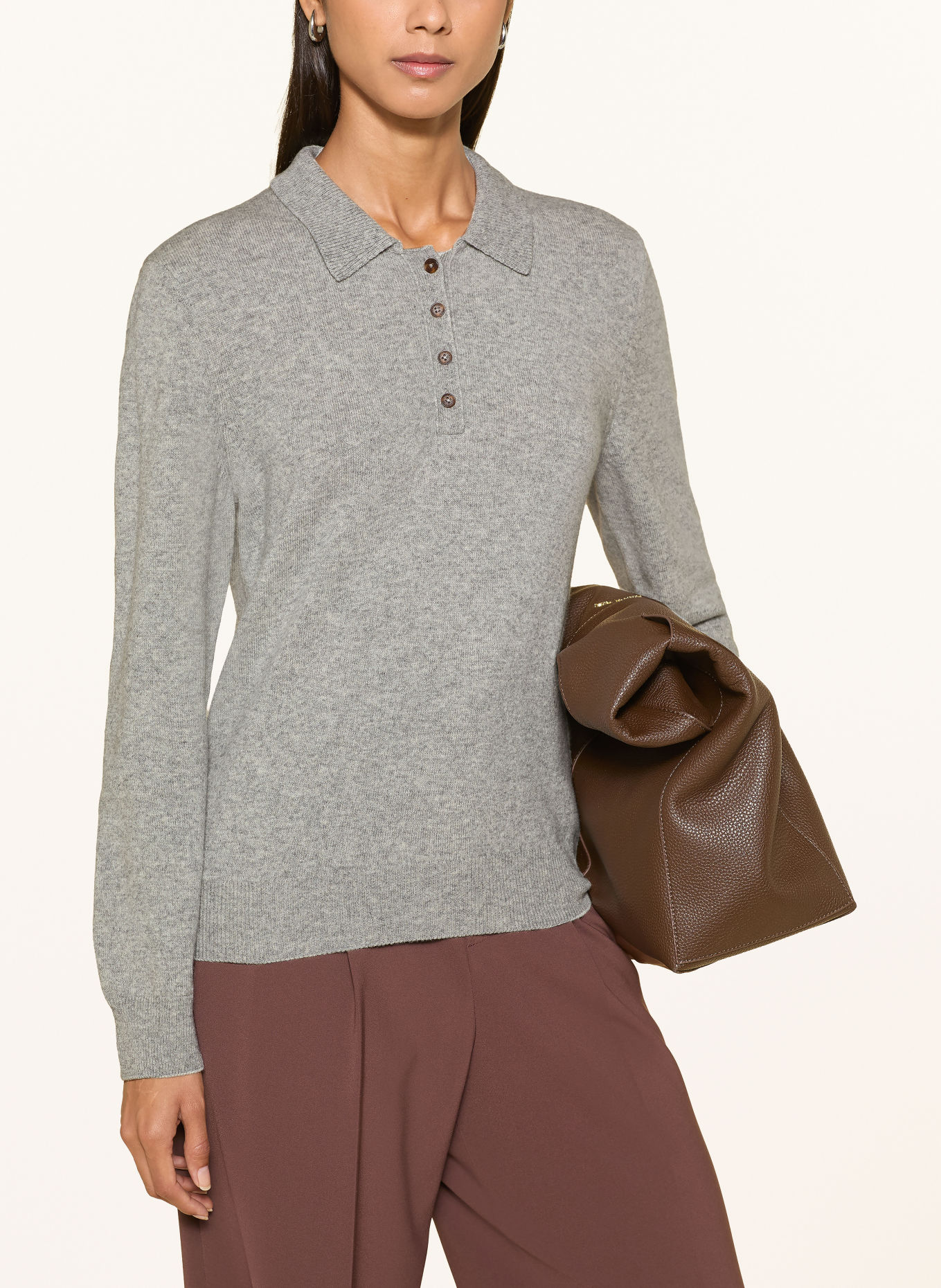 GANT Strick-Poloshirt: GRAU