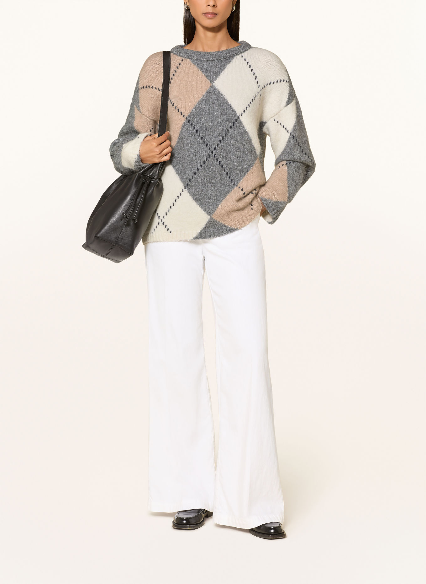 GANT Alpaca Sweater: GRAY / BEIGE / BLACK