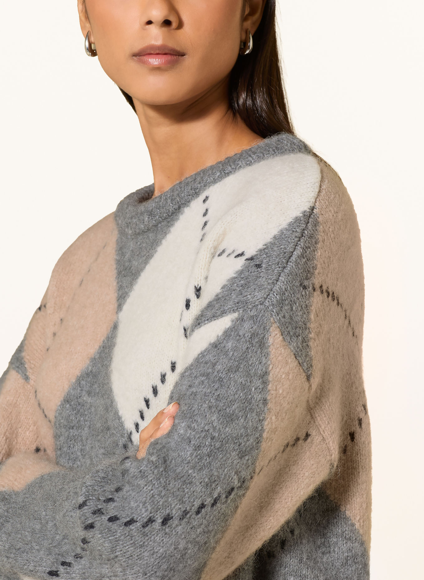 GANT Alpaca Sweater: GRAY / BEIGE / BLACK