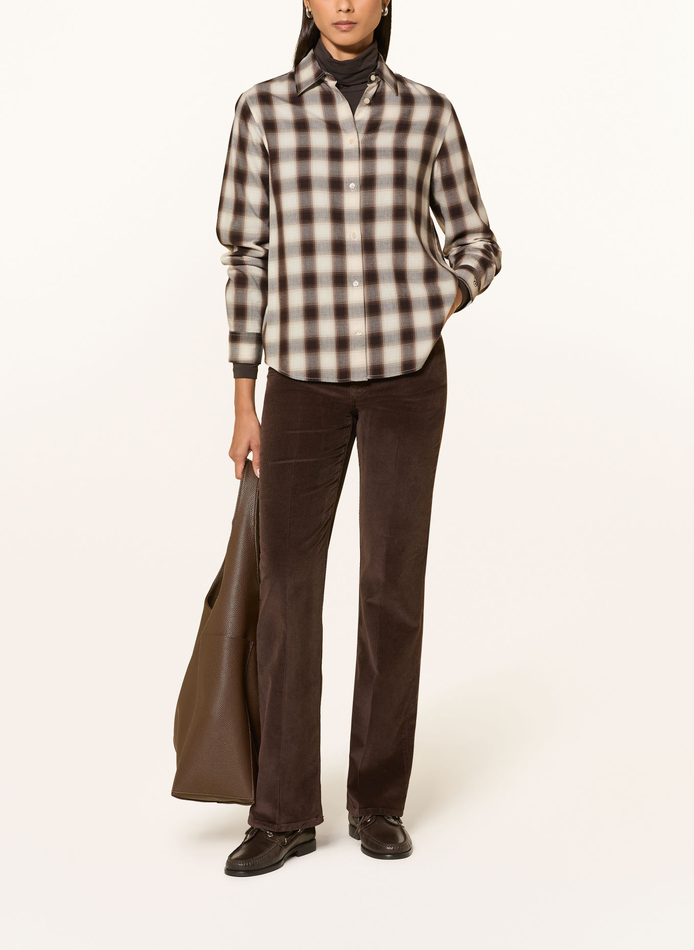 GANT Hemdbluse: BRAUN / CREME