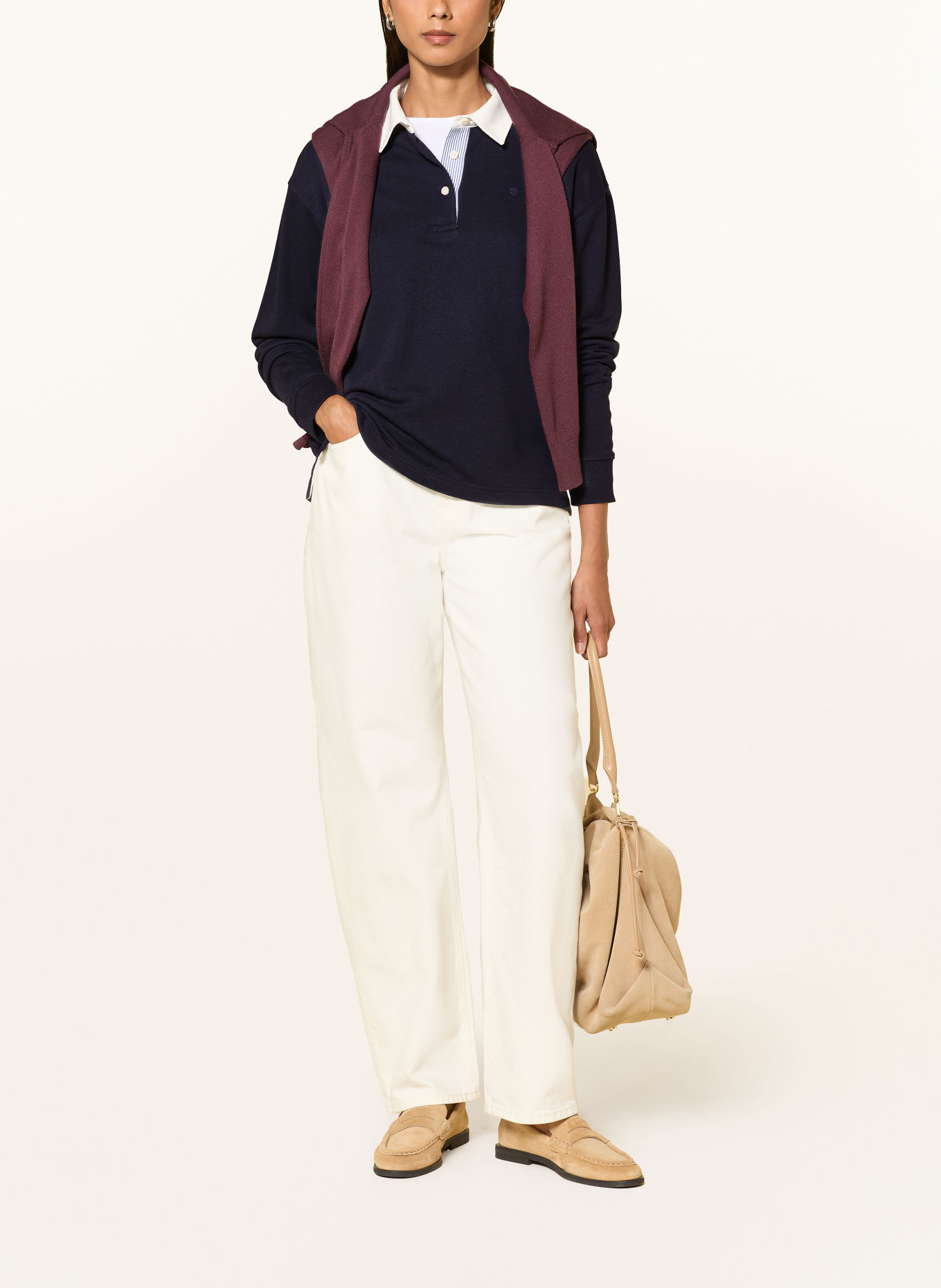 GANT Rugbyshirt: DUNKELBLAU / HELLBLAU / WEISS