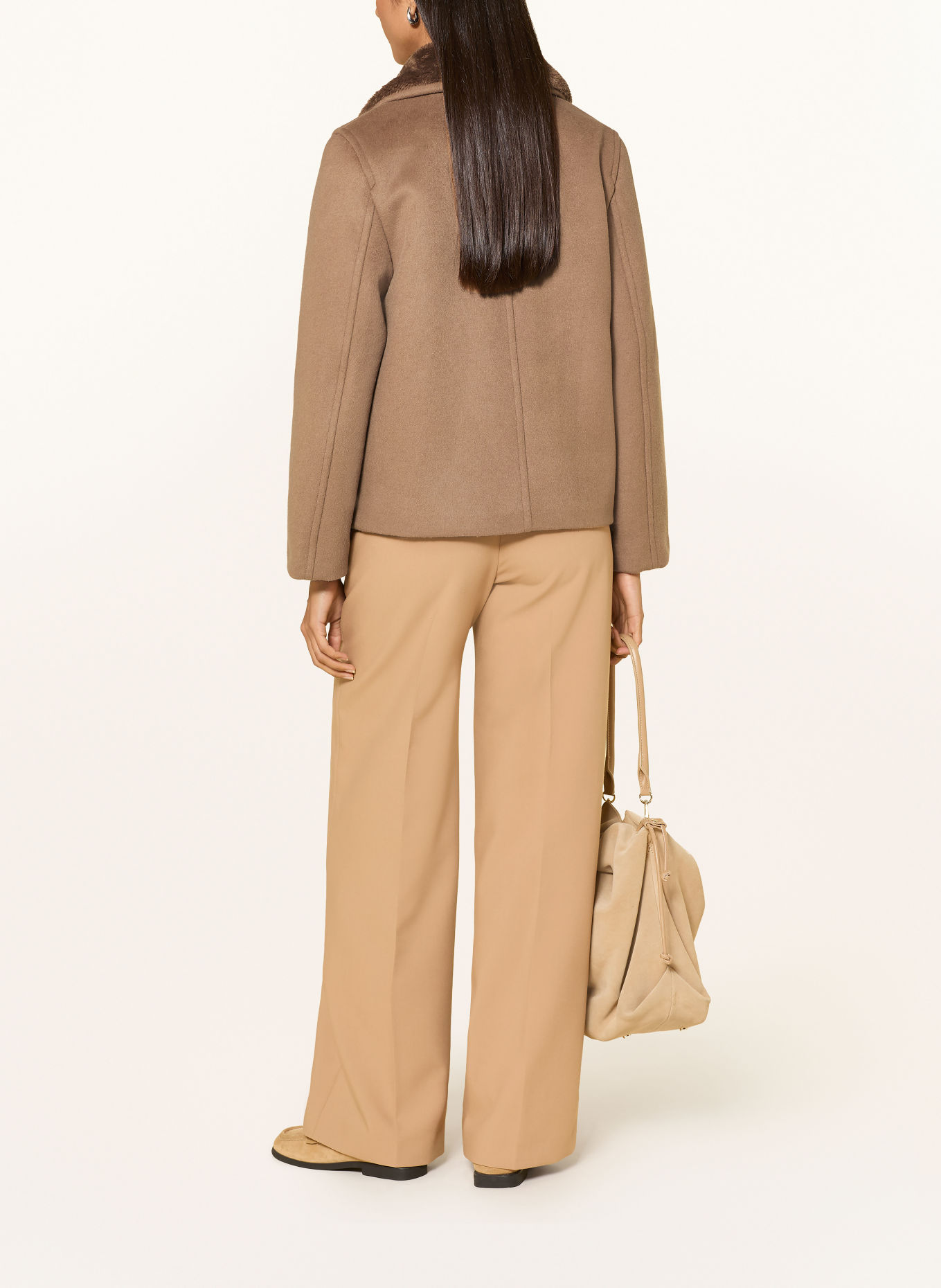 GANT Jas met kunstbont: CAMEL / BRUIN