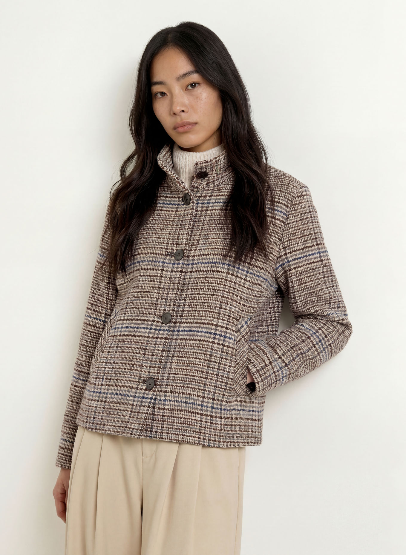 FUCHS SCHMITT Bouclé-Jacke STRATFORD: HELLBRAUN / DUNKELBRAUN / BLAU