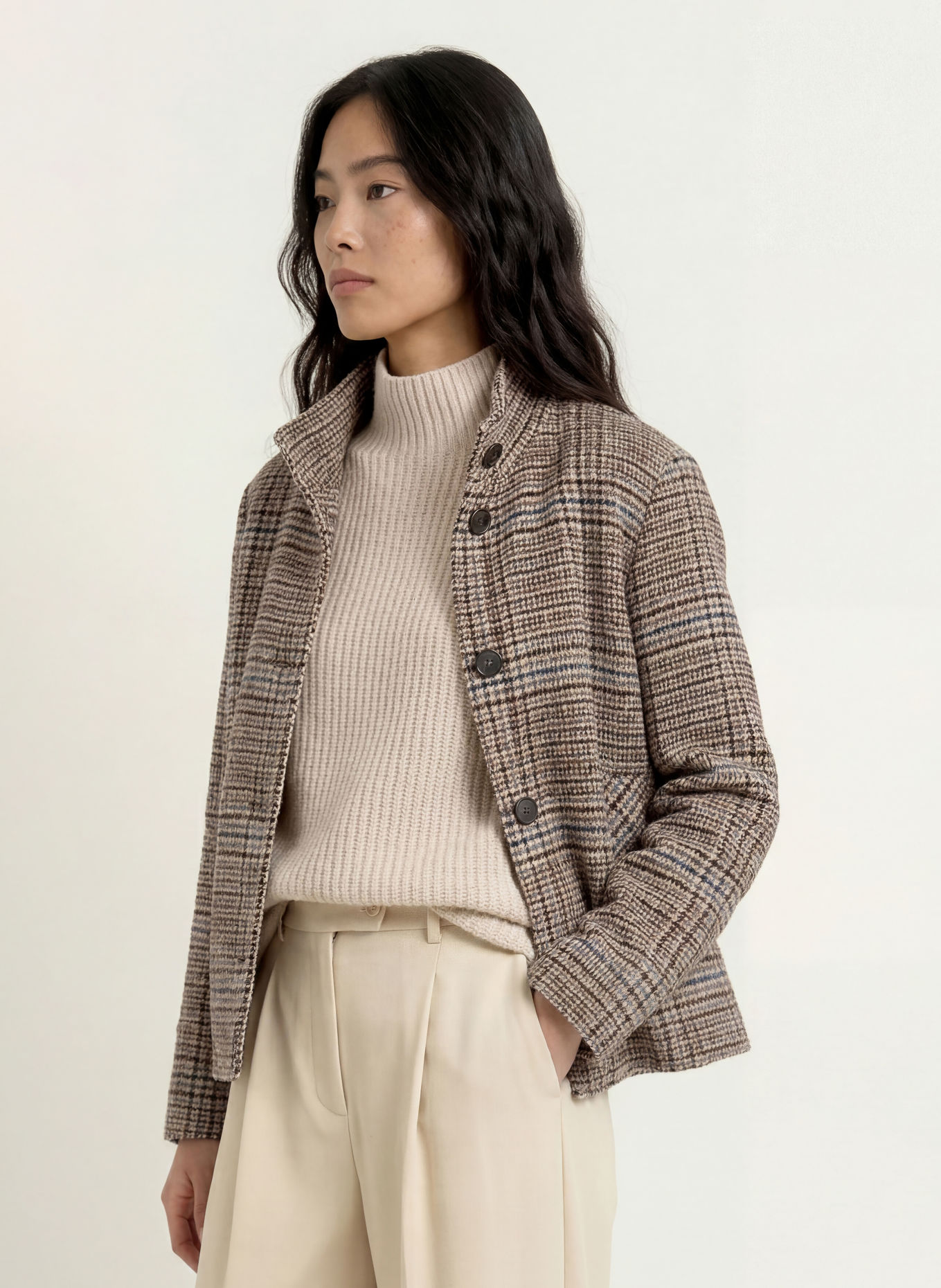 FUCHS SCHMITT Bouclé-Jacke STRATFORD: HELLBRAUN / DUNKELBRAUN / BLAU