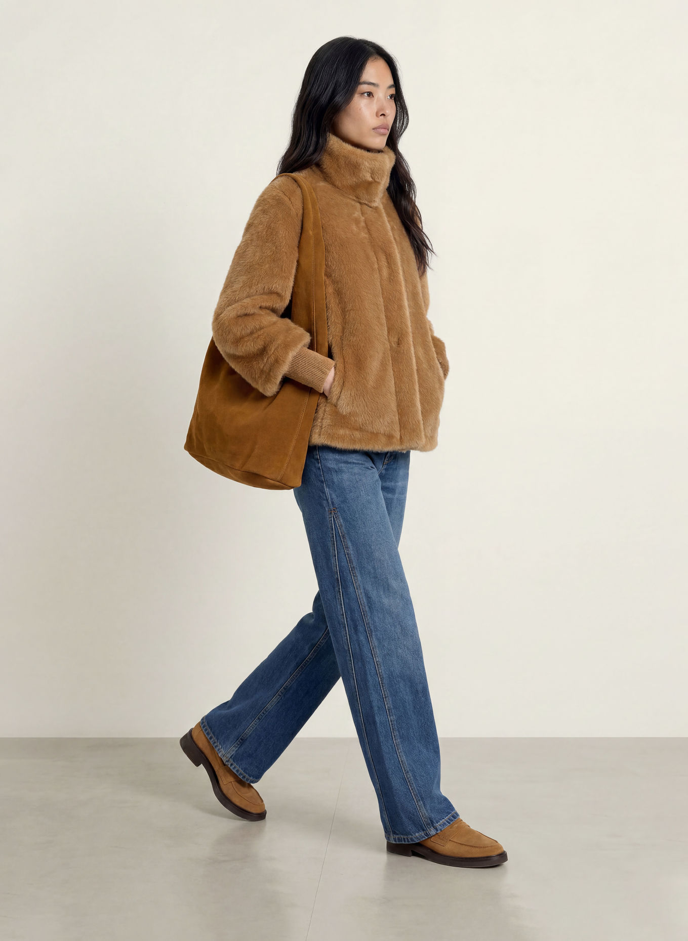 FUCHS SCHMITT Kunstfell-Jacke MADISON: CAMEL