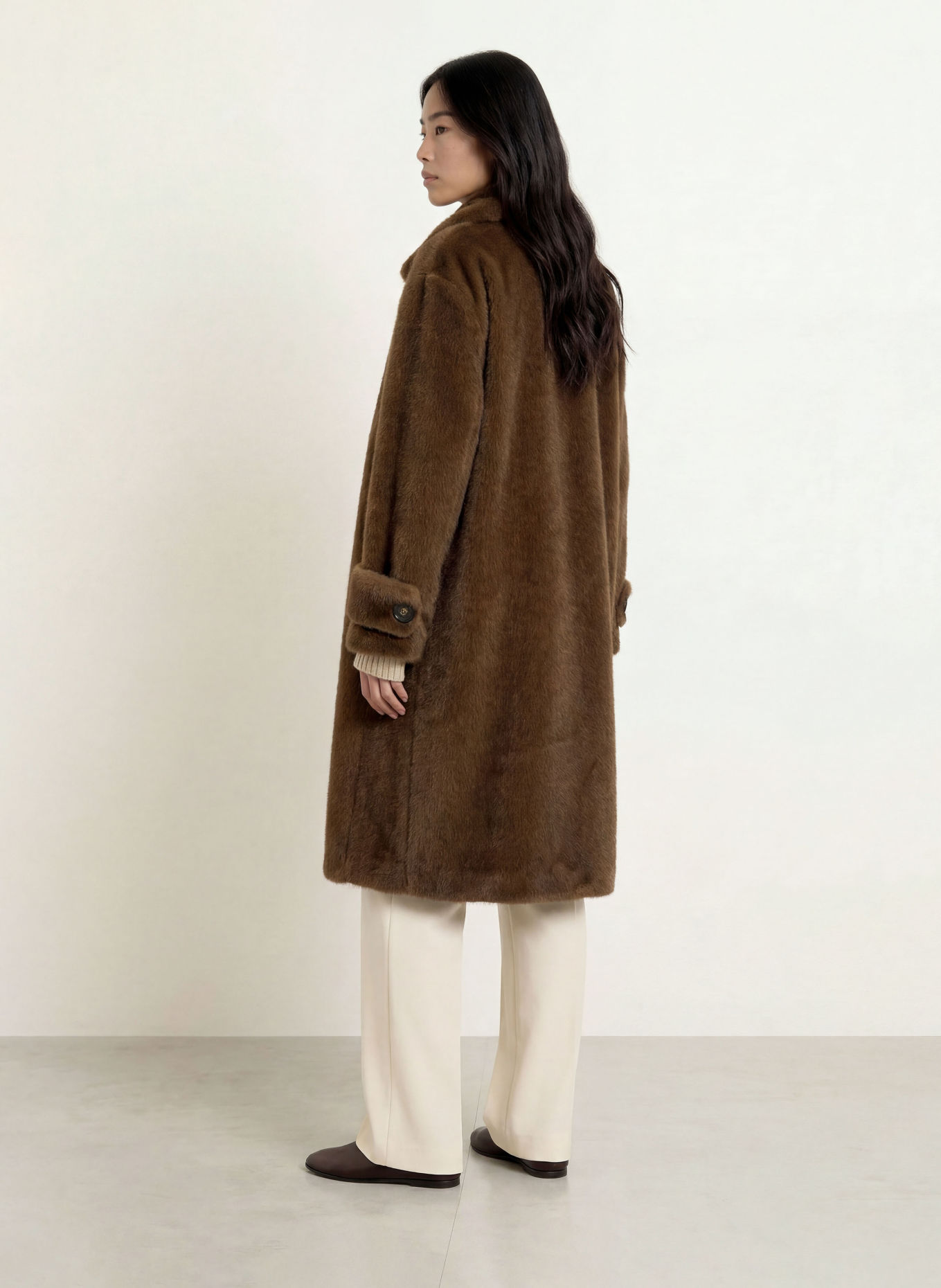 FUCHS SCHMITT Kunstfell-Mantel BOSTON: BRAUN