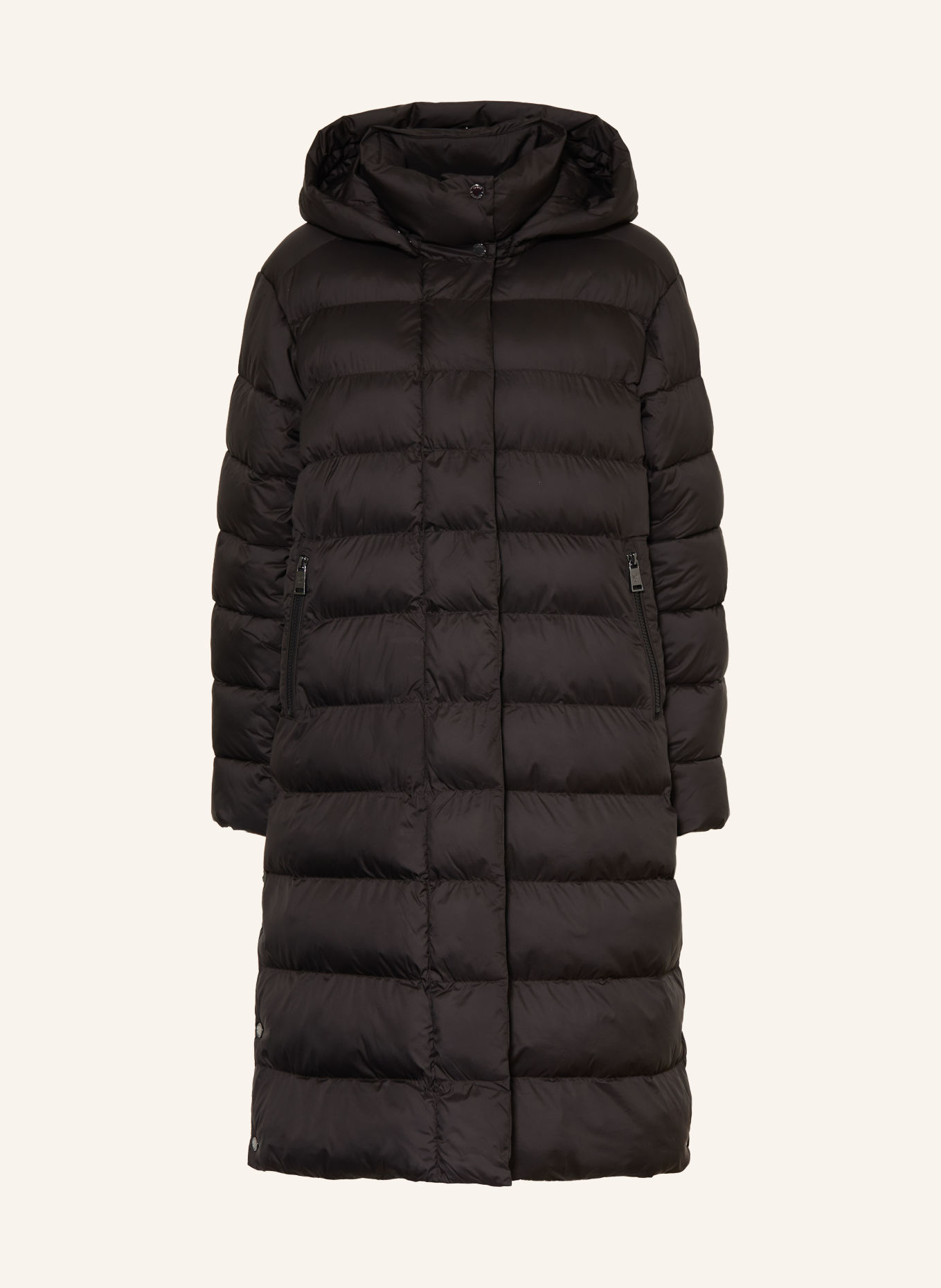 FUCHS SCHMITT ATLANTIC CITY quilted coat with detachable hood: BLACK