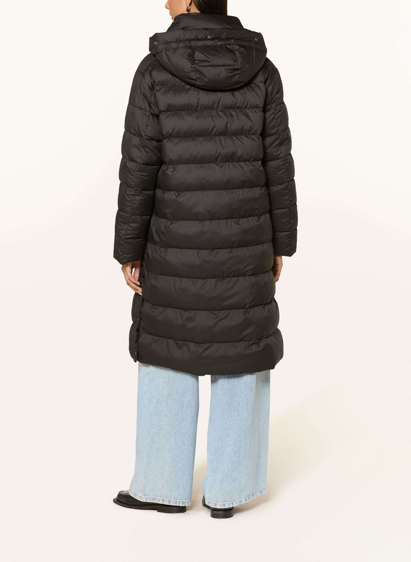 FUCHS SCHMITT ATLANTIC CITY quilted coat with detachable hood: BLACK