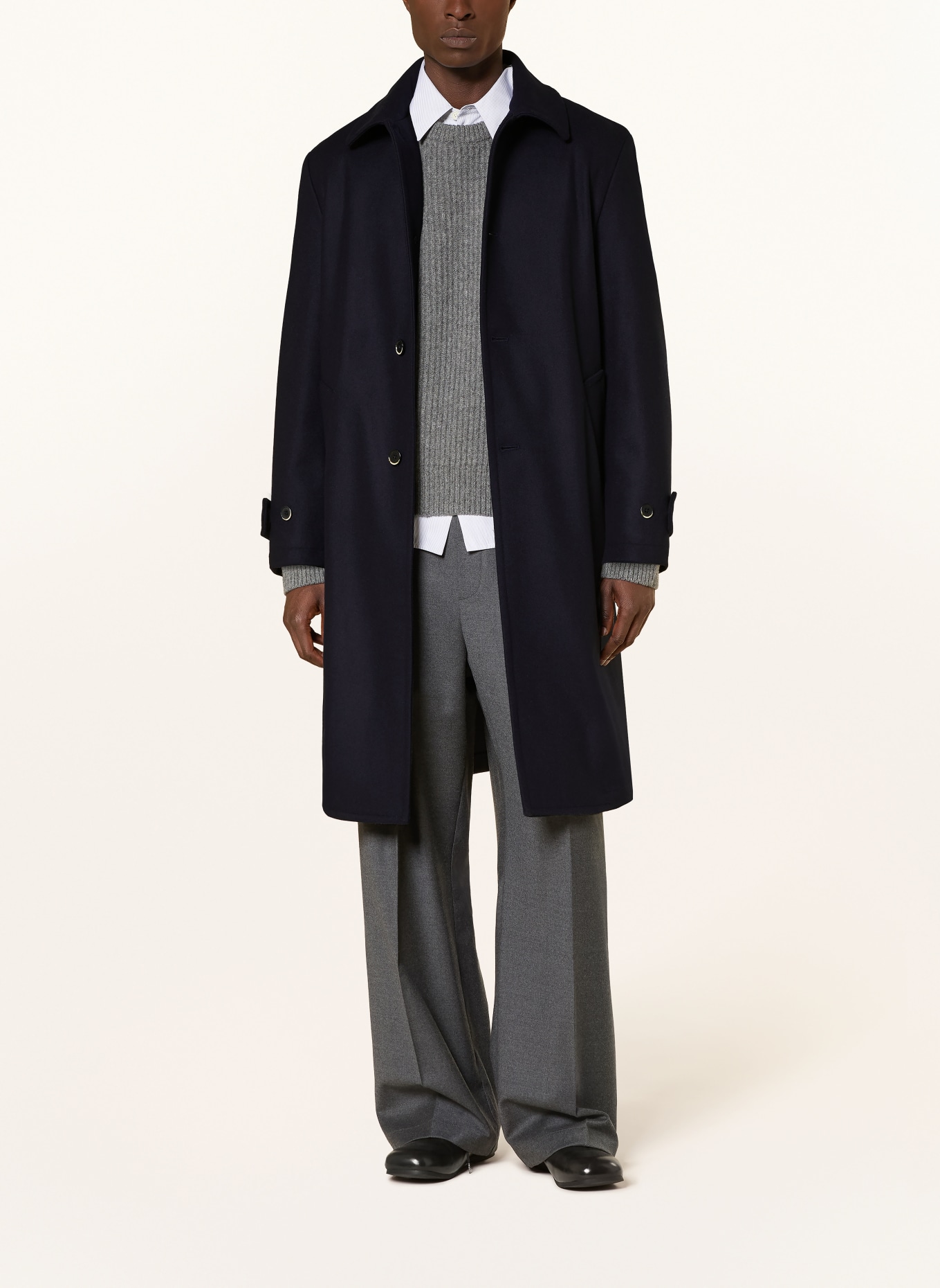BARENA VENEZIA PARAMAR Wool coat: DARK BLUE