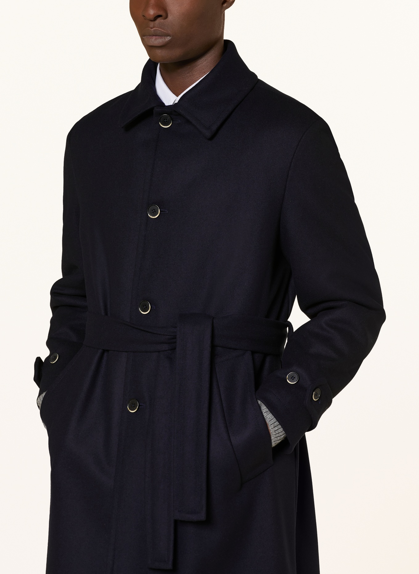 BARENA VENEZIA PARAMAR Wool coat: DARK BLUE