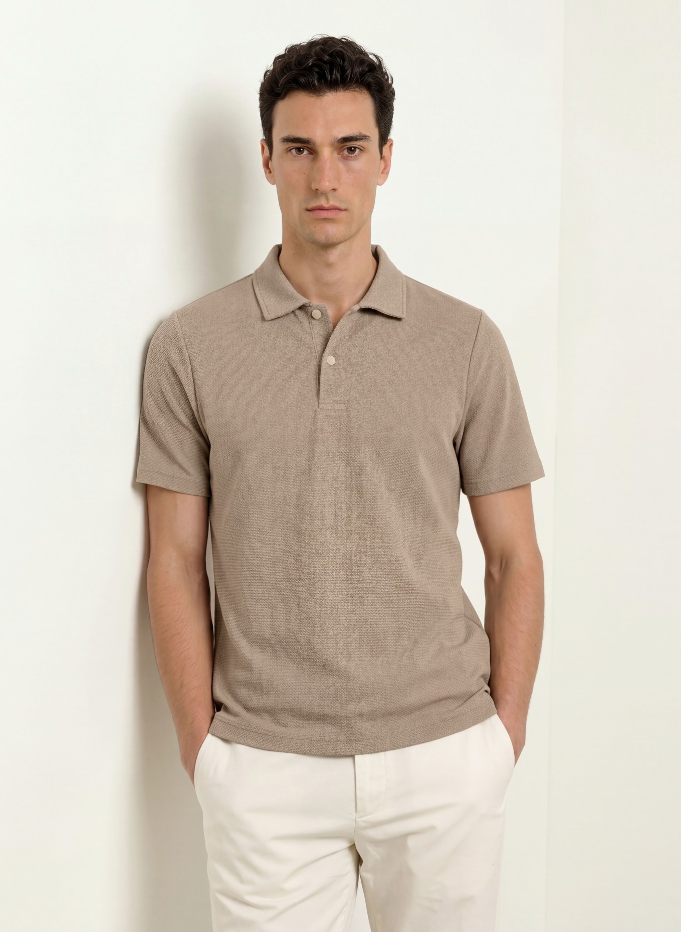 REISS Piqué-Poloshirt KENNEDY: TAUPE