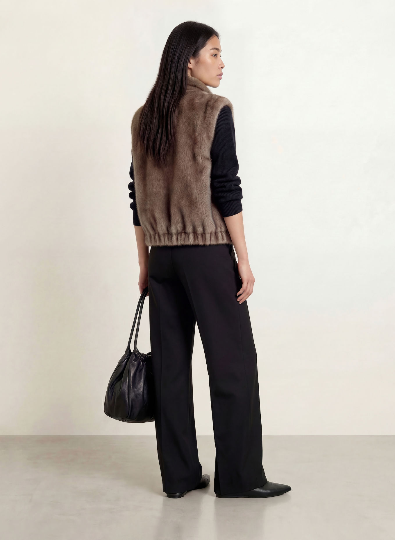 FUCHS SCHMITT Kunstbont-Bodywarmer DETROIT: BEIGE