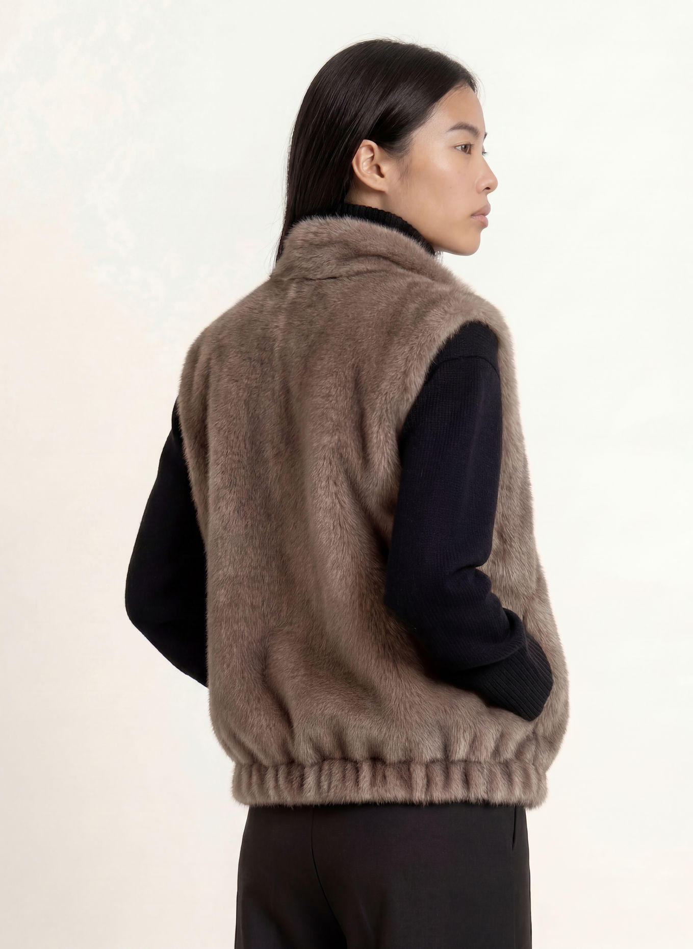 FUCHS SCHMITT Kunstbont-Bodywarmer DETROIT: BEIGE