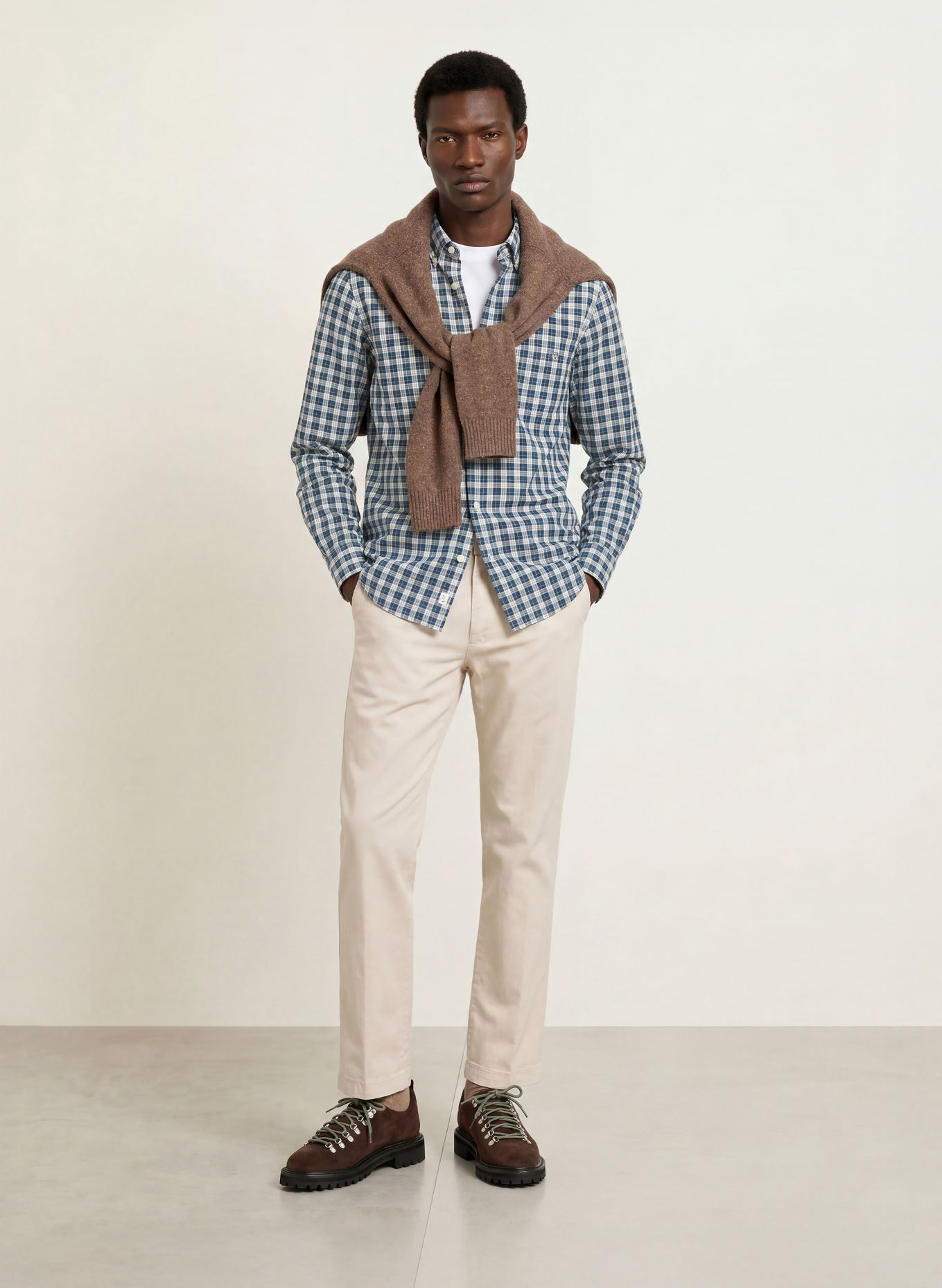 GANT Hemd Regular Fit: DUNKELGRÜN / ECRU / DUNKELLILA