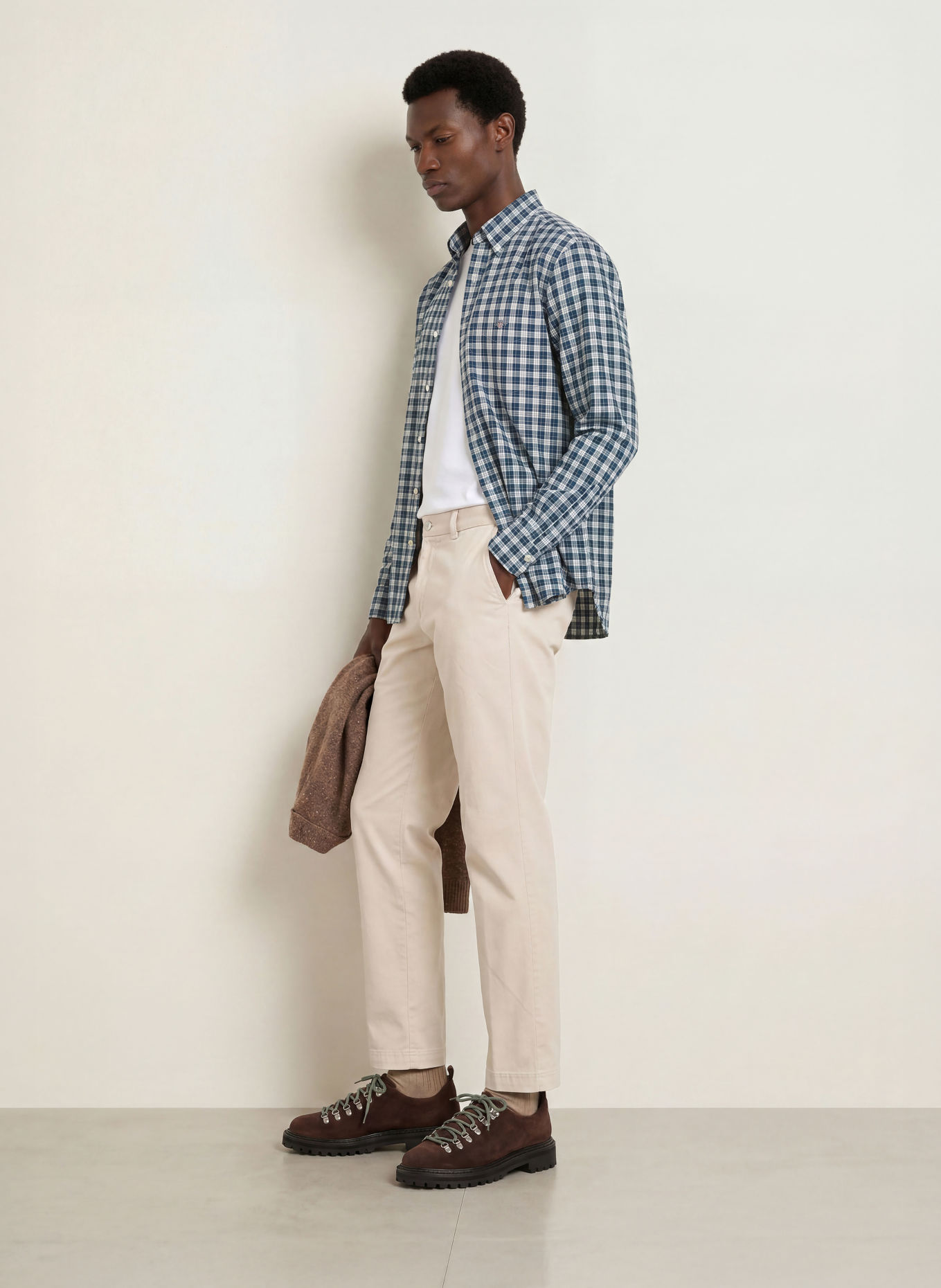 GANT Hemd Regular Fit: DUNKELGRÜN / ECRU / DUNKELLILA