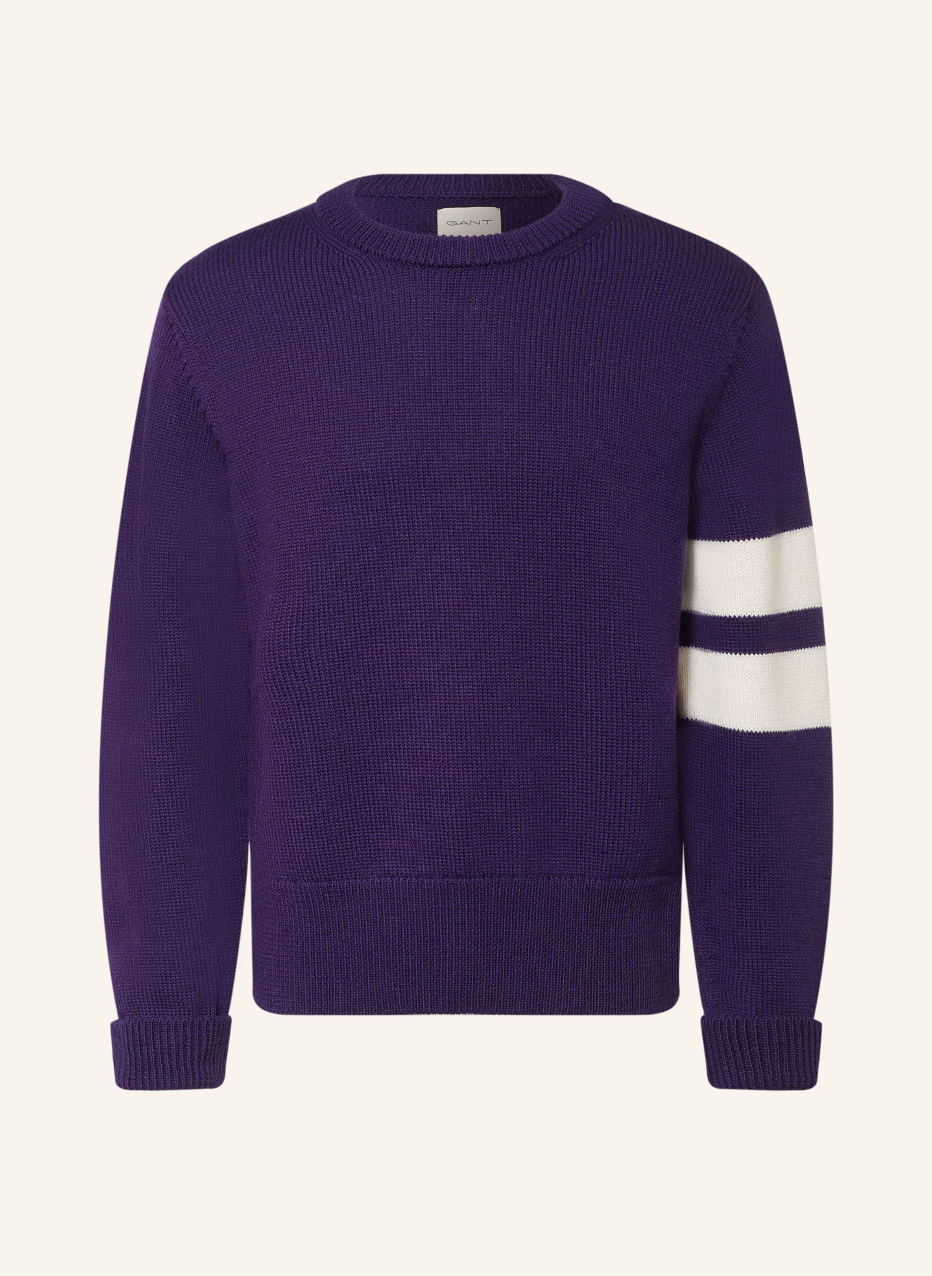 GANT Pullover: DUNKELLILA / WEISS
