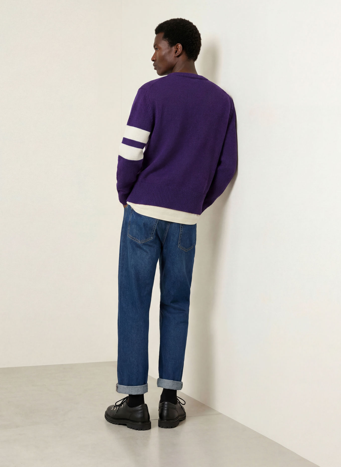 GANT Pullover: DUNKELLILA / WEISS