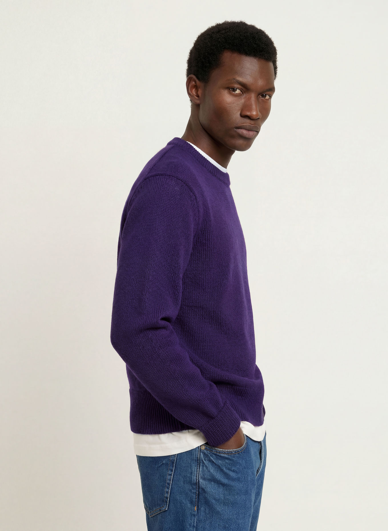 GANT Pullover: DUNKELLILA / WEISS