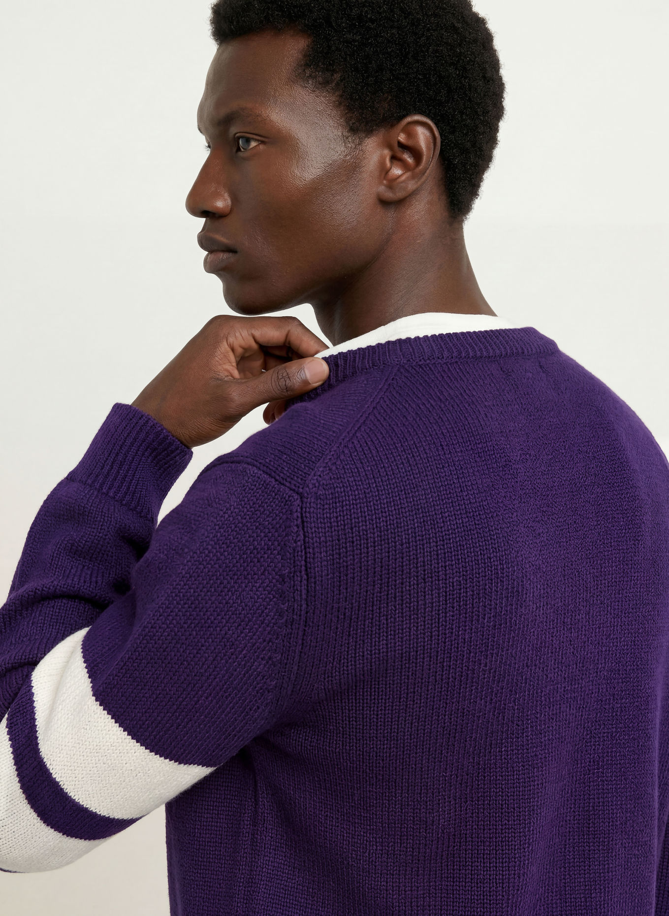 GANT Pullover: DUNKELLILA / WEISS
