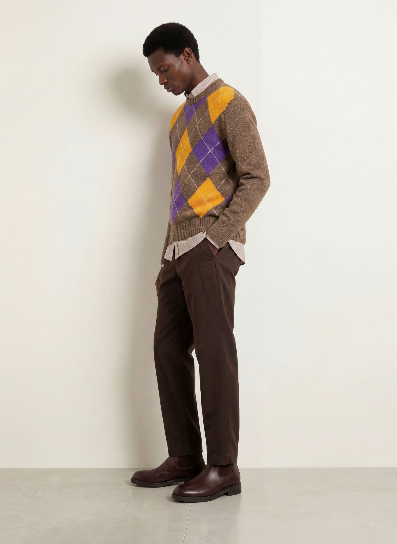 GANT Pullover: BRAUN / LILA / DUNKELGELB