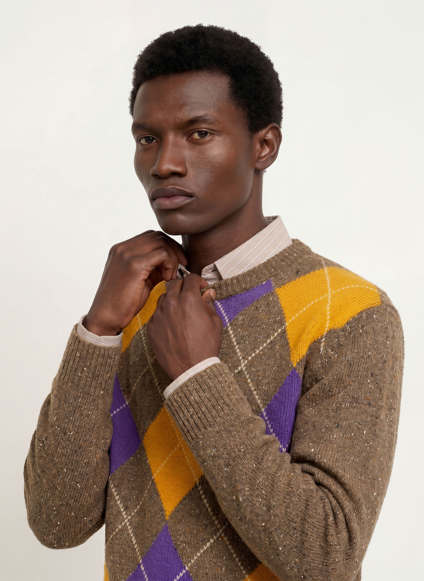 GANT Pullover: BRAUN / LILA / DUNKELGELB