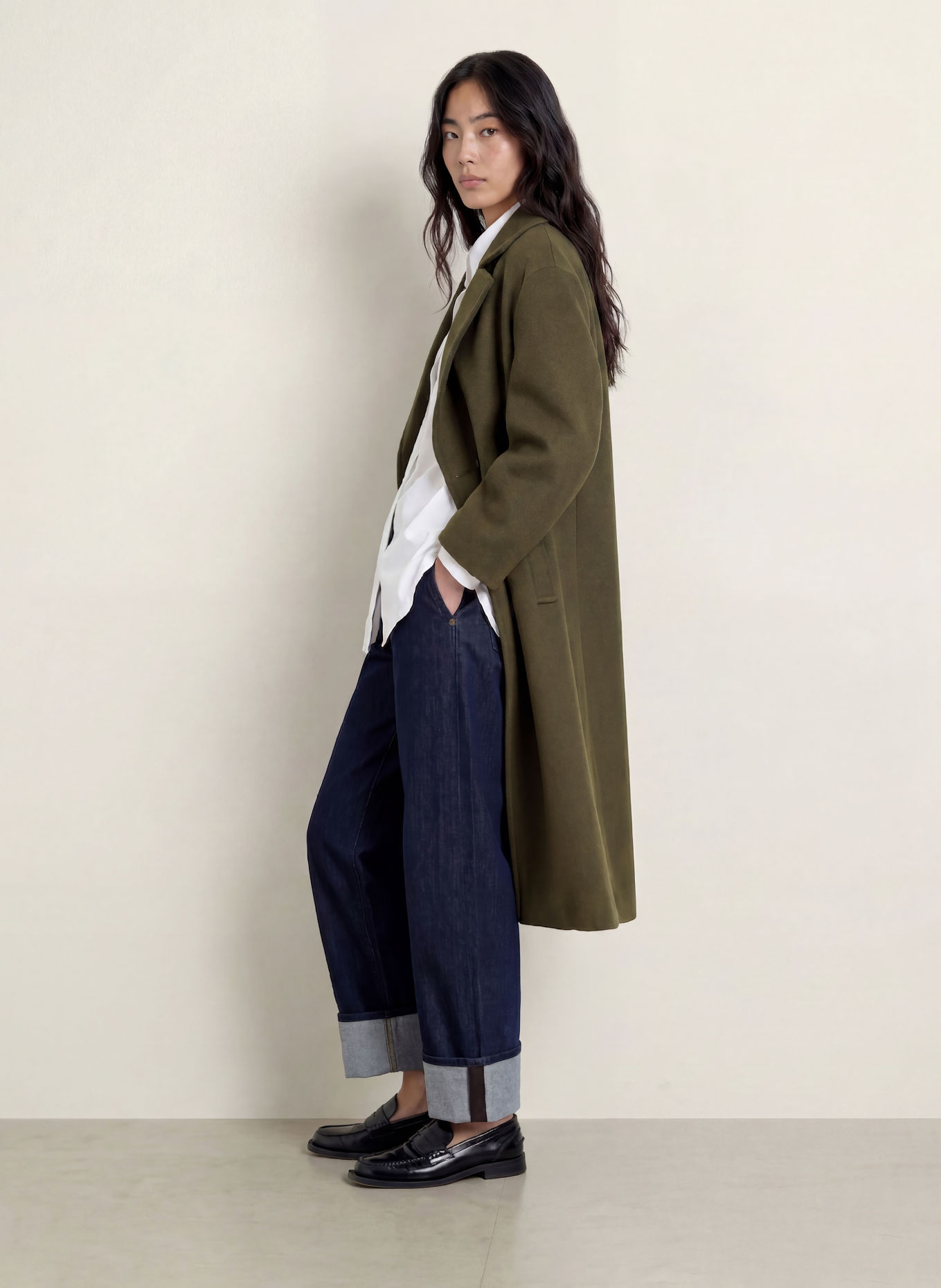 FUCHS SCHMITT Wollmantel BRISBANE: KHAKI