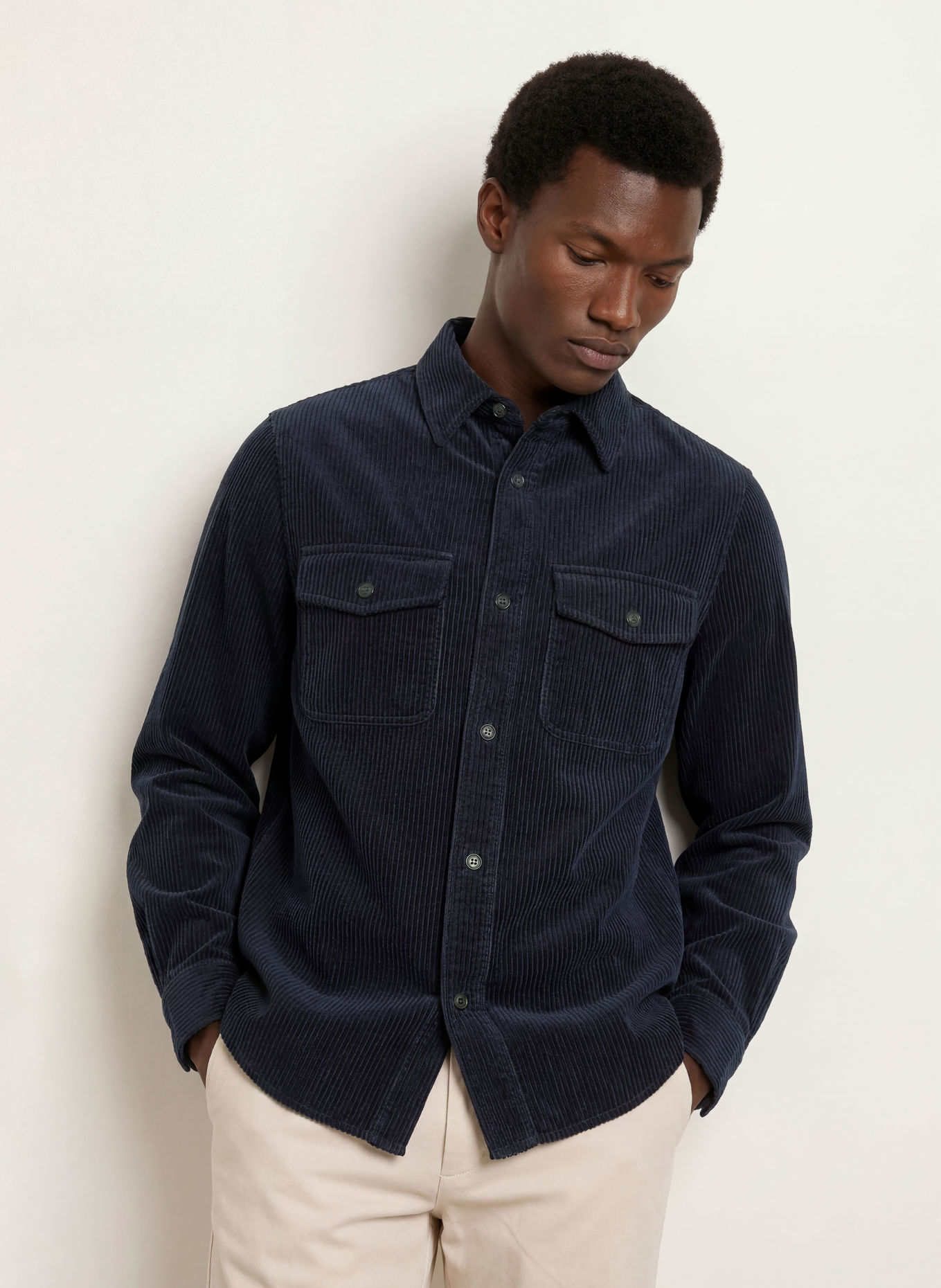 GANT Cord-Overshirt: DUNKELBLAU