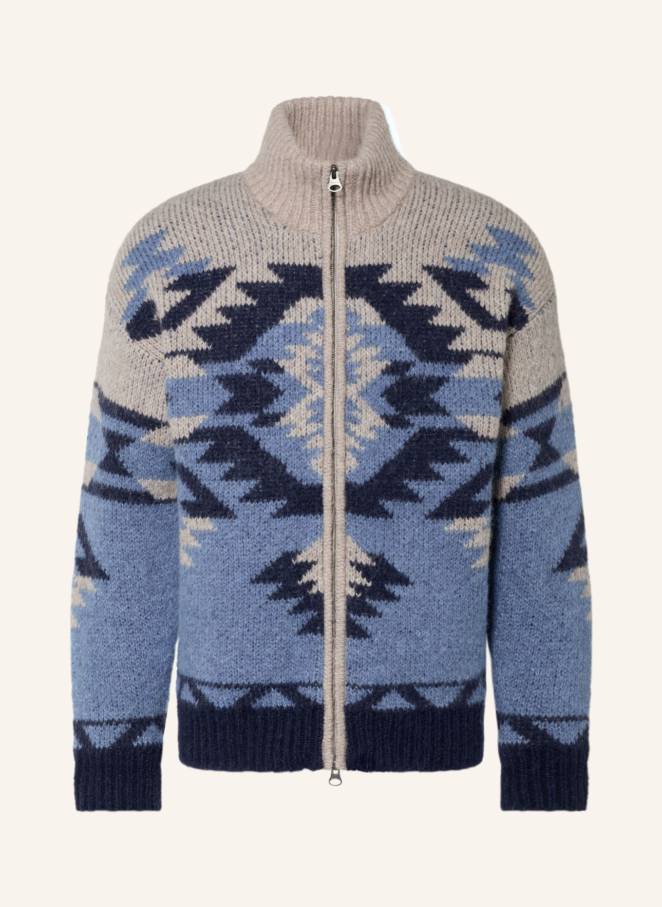 Gant Vest met alpaca: BLAUW / TAUPE / DONKERBLAUW