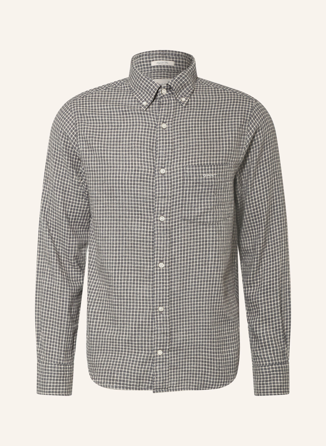 GANT Flanellhemd Regular Fit: TAUPE / ECRU