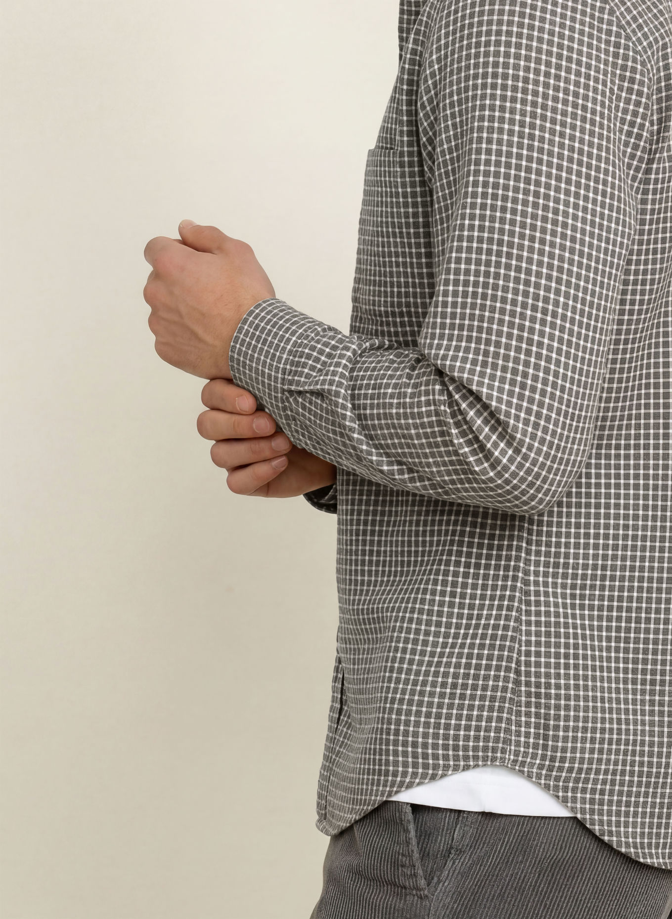 GANT Flanellhemd Regular Fit: TAUPE / ECRU