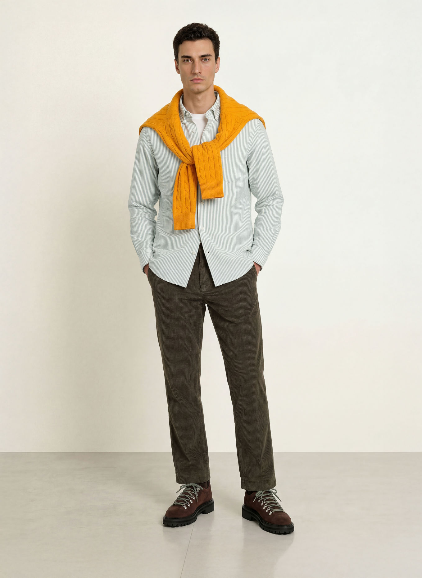 GANT Regular-Fit Oxford shirt: GREEN / WHITE