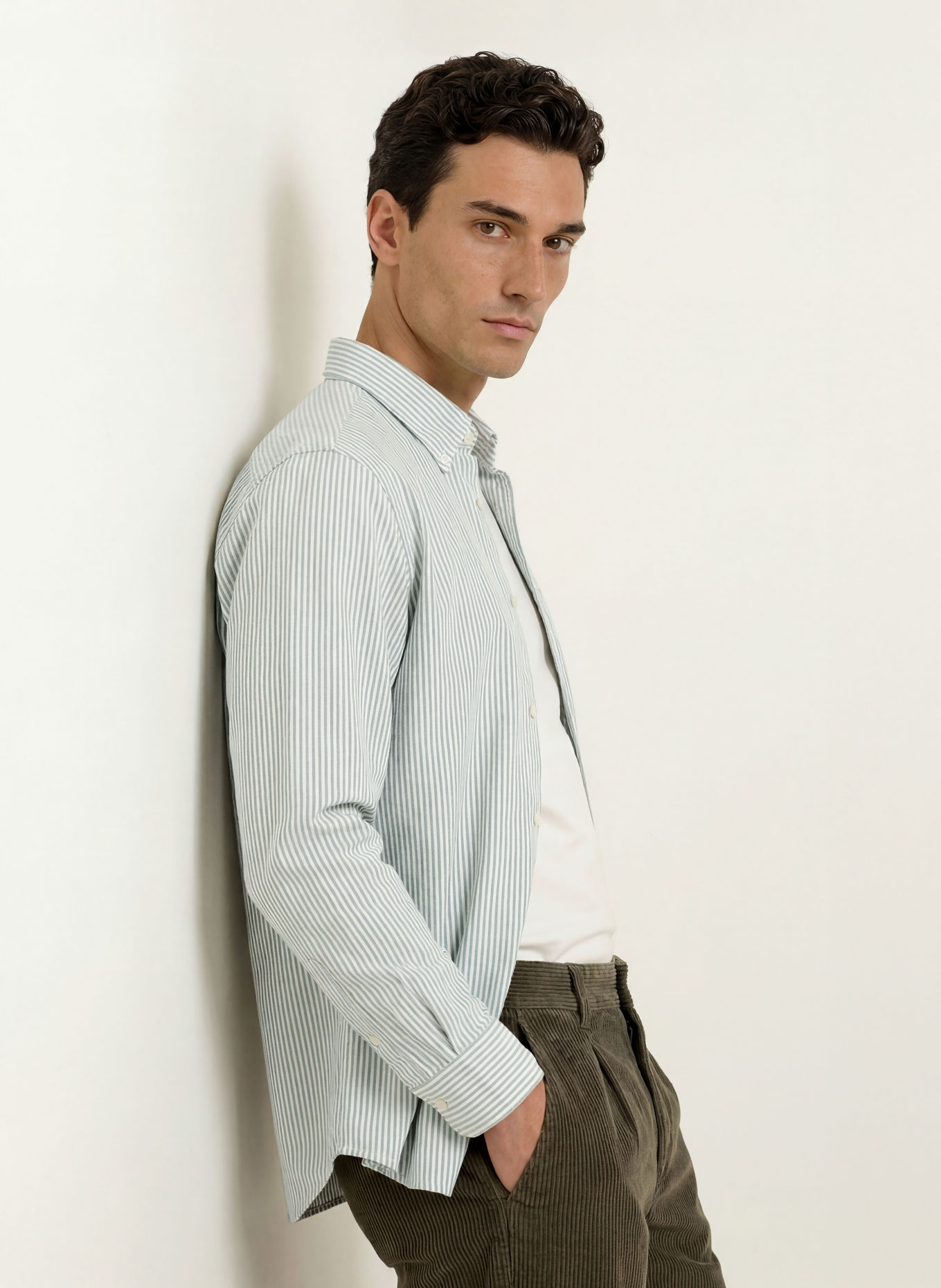 GANT Regular-Fit Oxford shirt: GREEN / WHITE
