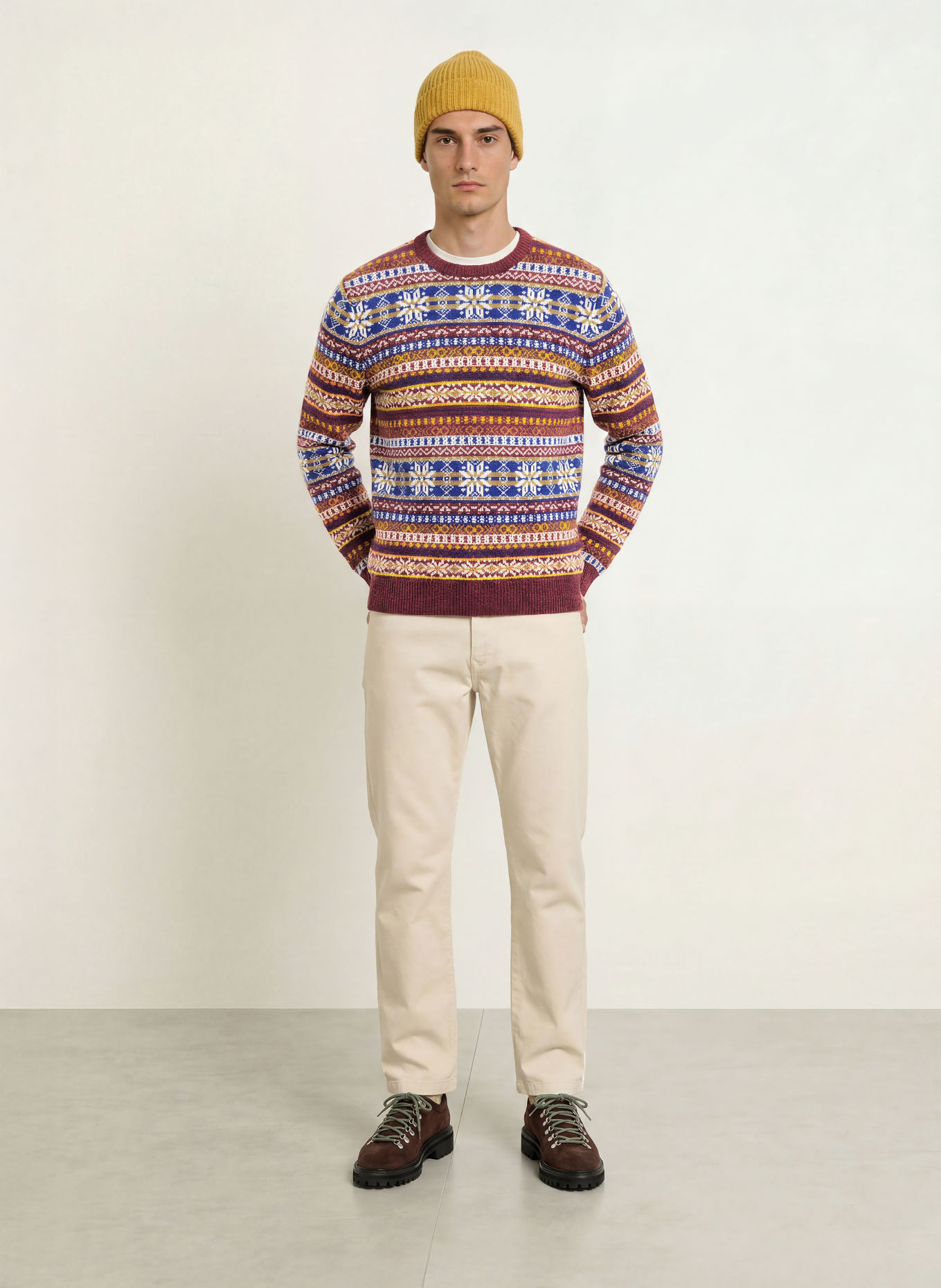 GANT Sweater: DARK RED / DARK YELLOW / DARK BLUE