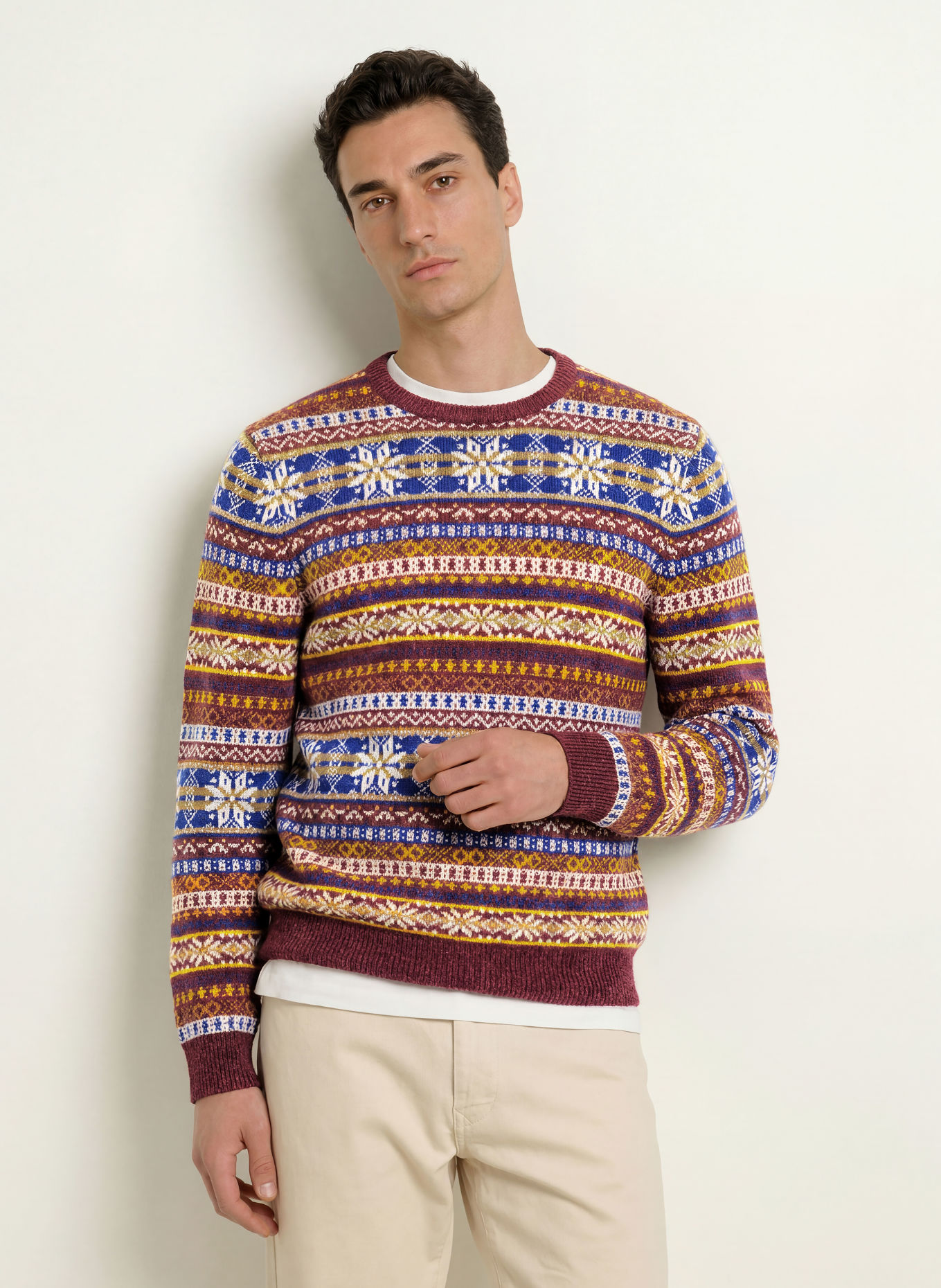GANT Sweater: DARK RED / DARK YELLOW / DARK BLUE