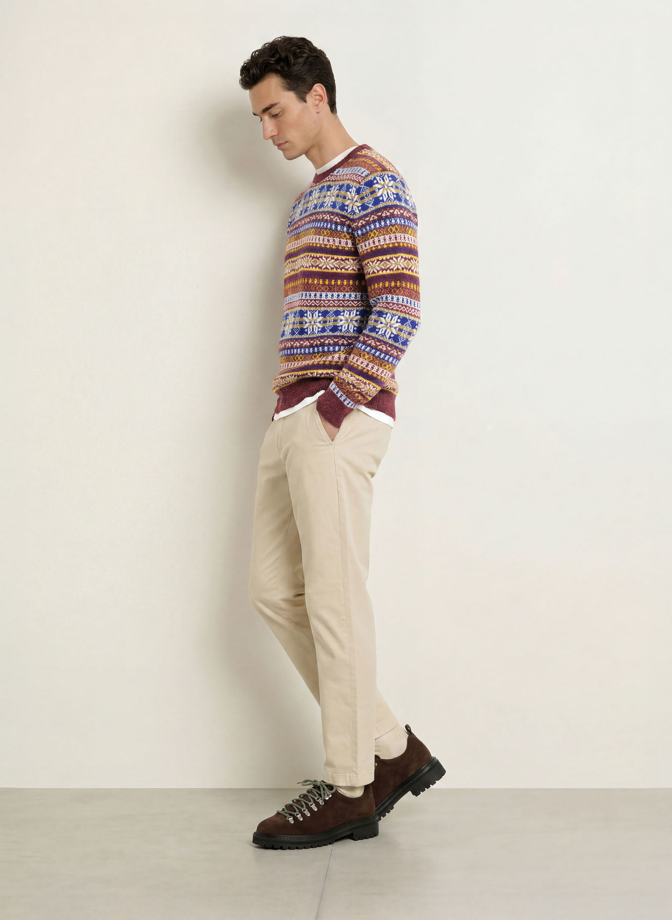 GANT Sweater: DARK RED / DARK YELLOW / DARK BLUE
