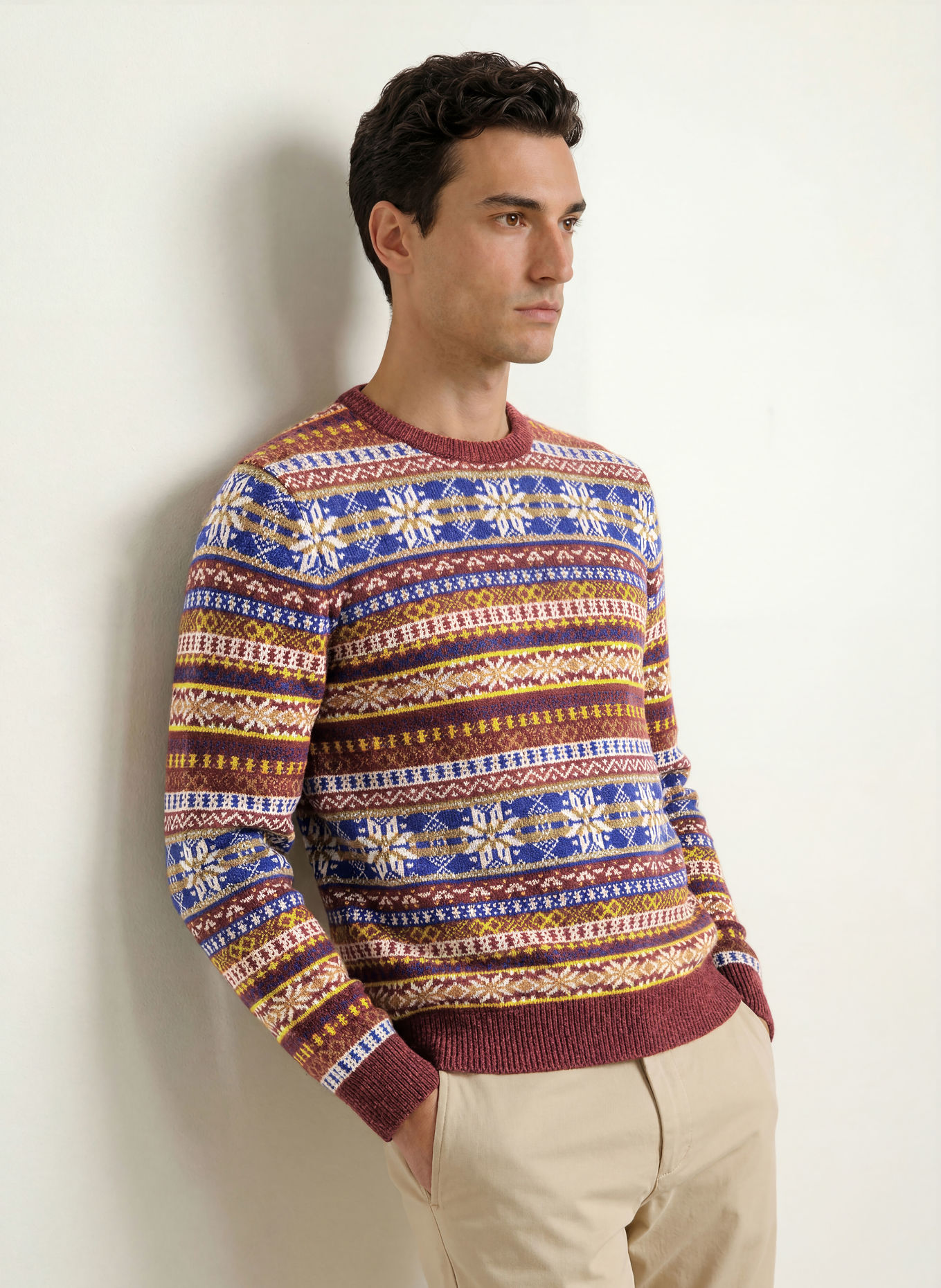 GANT Sweater: DARK RED / DARK YELLOW / DARK BLUE