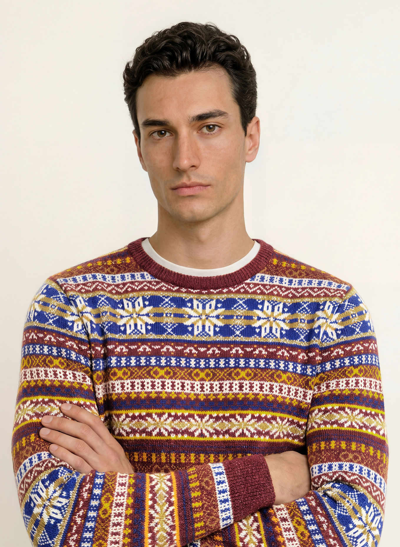 GANT Sweater: DARK RED / DARK YELLOW / DARK BLUE