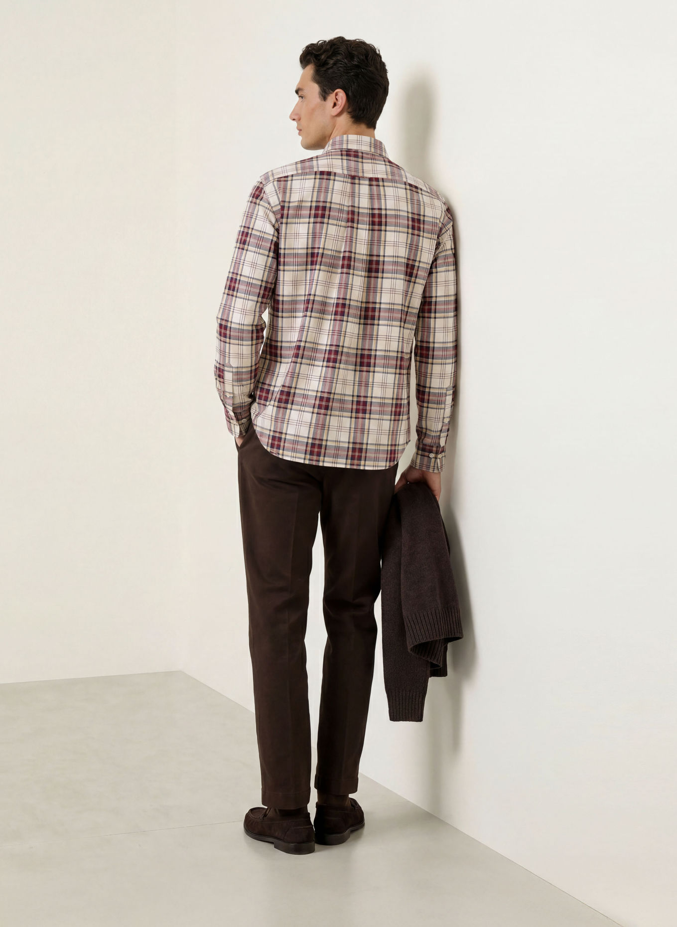 GANT Hemd Regular Fit: DUNKELROT / ECRU / DUNKELBLAU