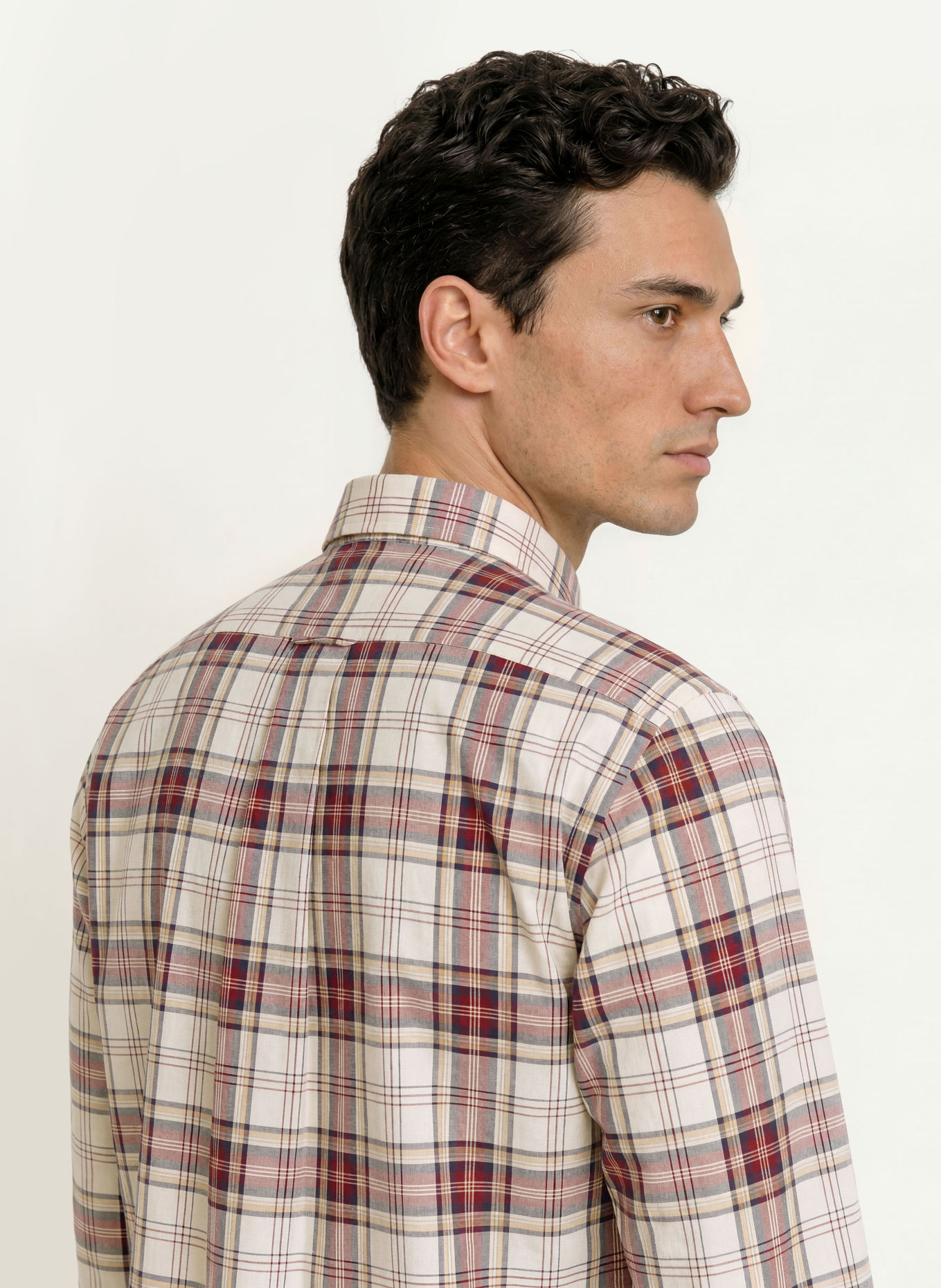 GANT Hemd Regular Fit: DUNKELROT / ECRU / DUNKELBLAU