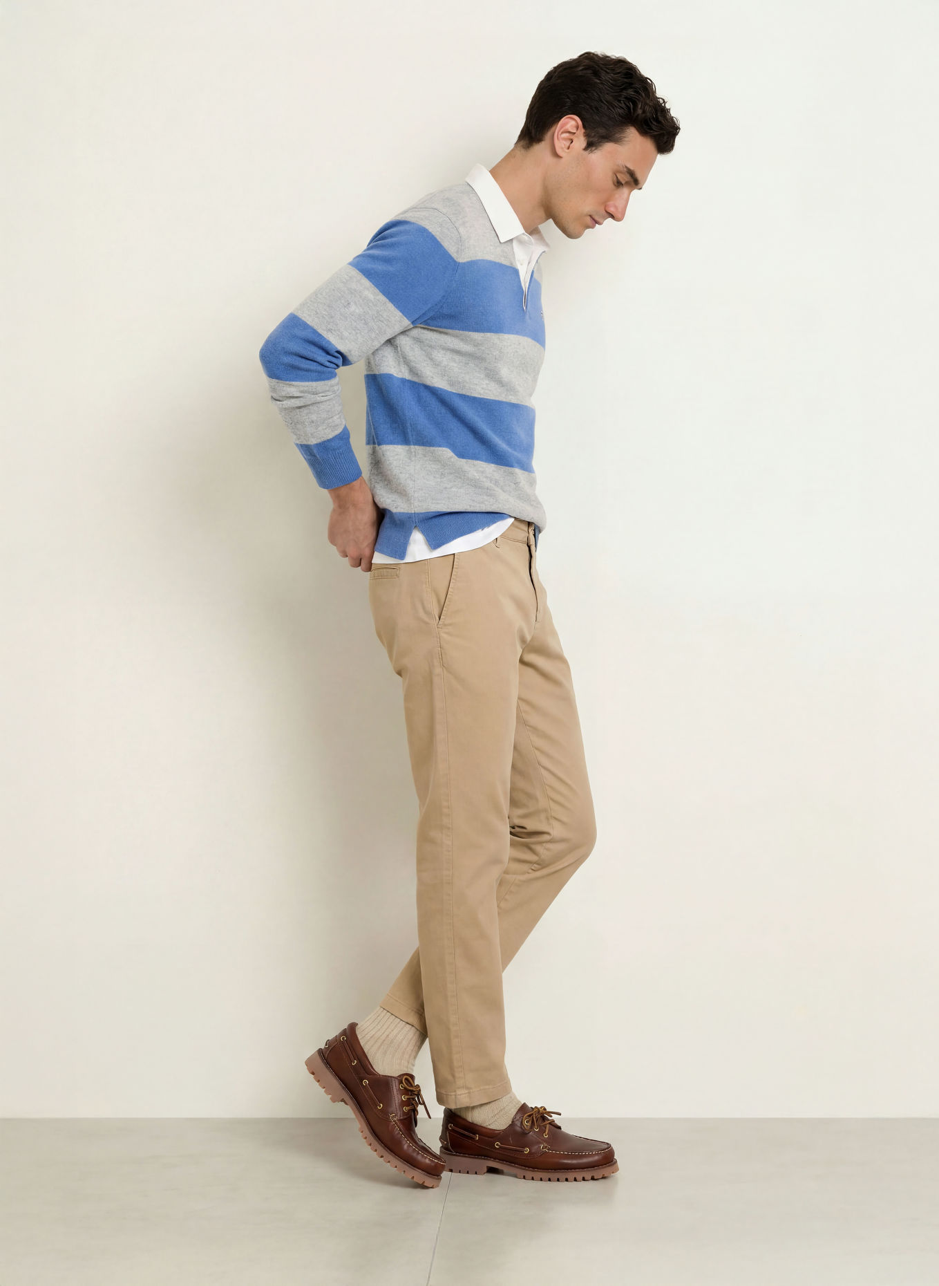 GANT Polo de rugby: BLEU / GRIS / BLANC
