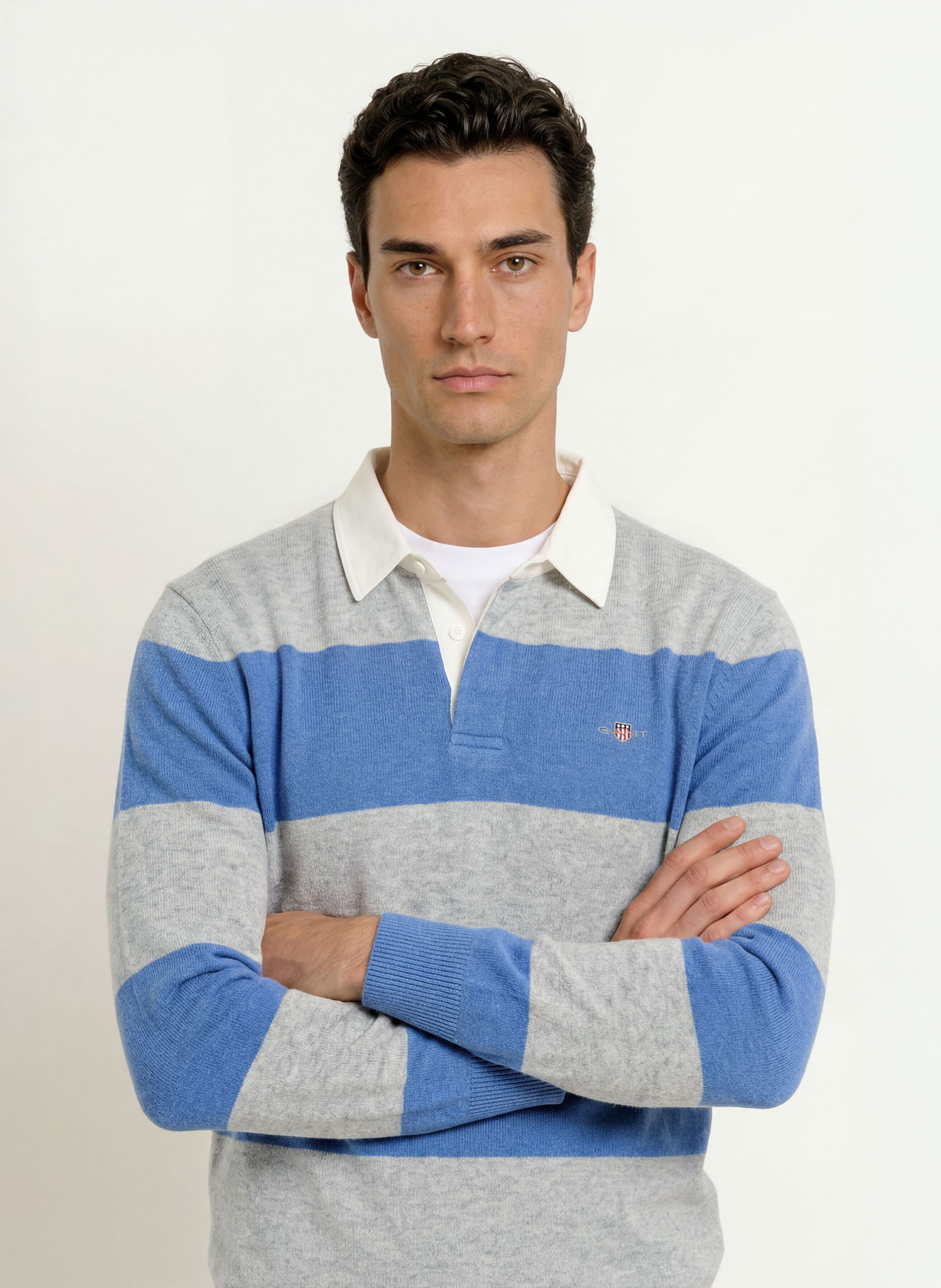 GANT Polo de rugby: BLEU / GRIS / BLANC